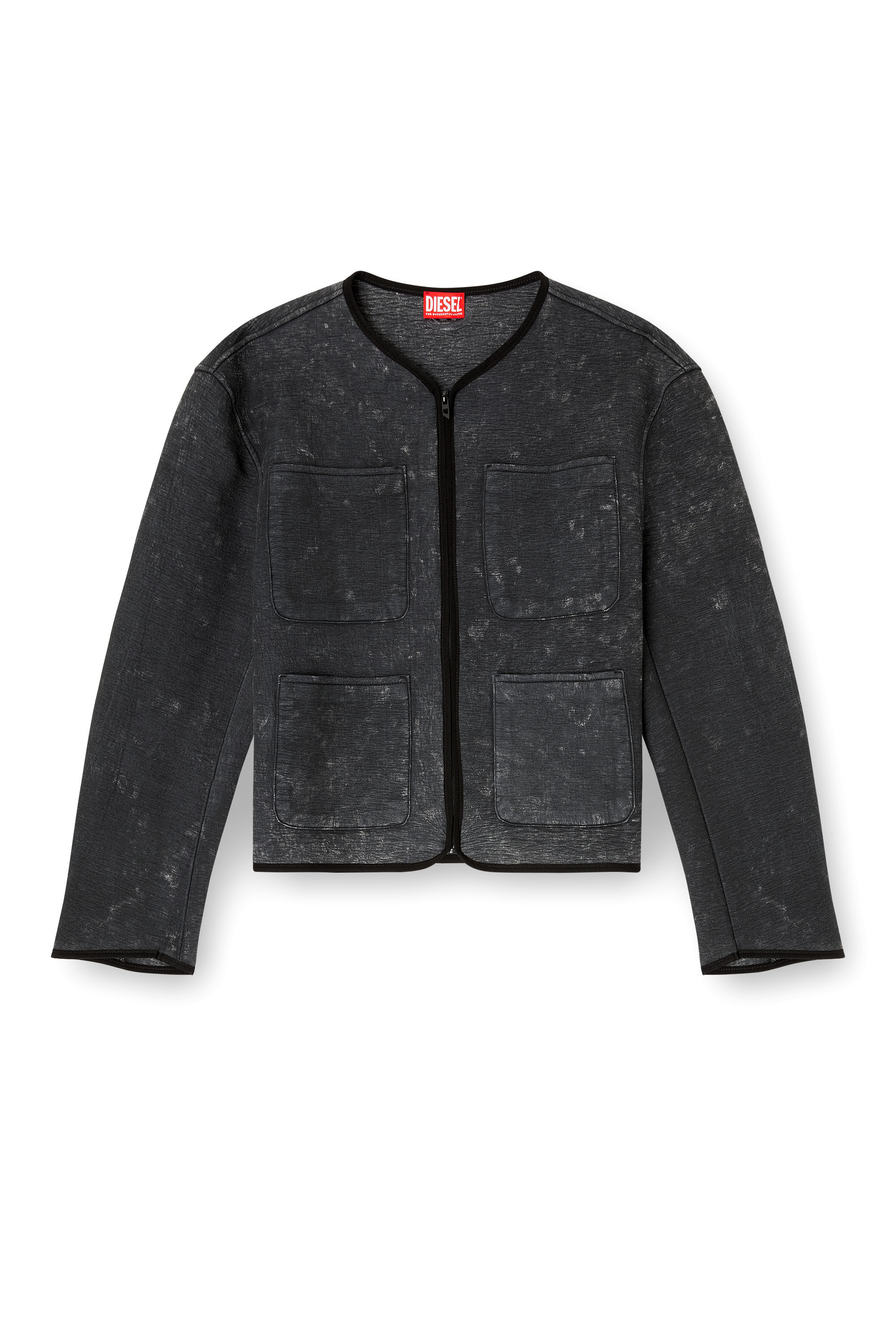 Diesel - G-TES, Damen Scuba-Jacke mit Marmoreffekt und Taschen in null - 2