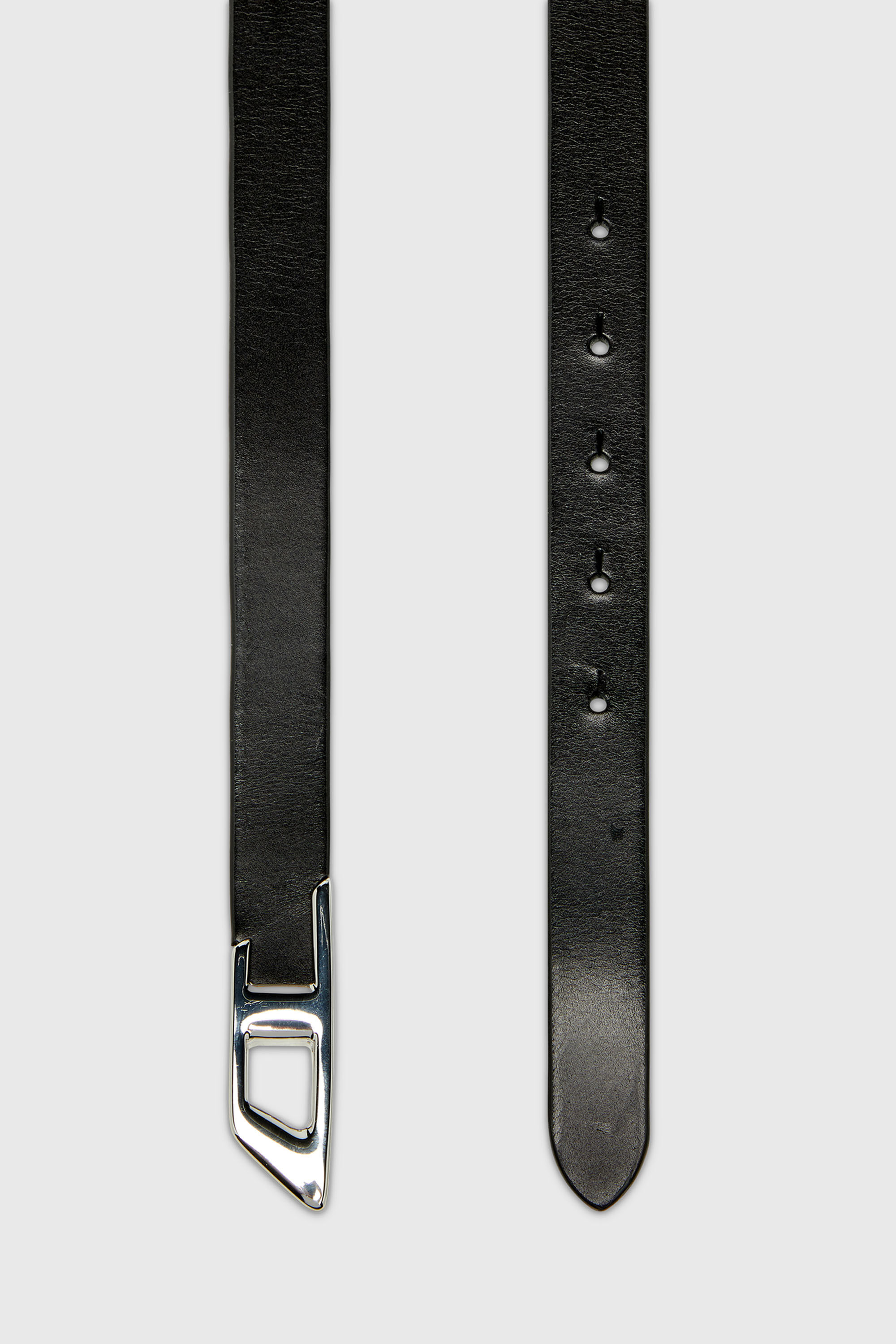 Diesel - B-D LOGO 2.0 20, Damen 2 cm Lederg&uuml;rtel mit D-Schnalle aus Metall in Schwarz - 2