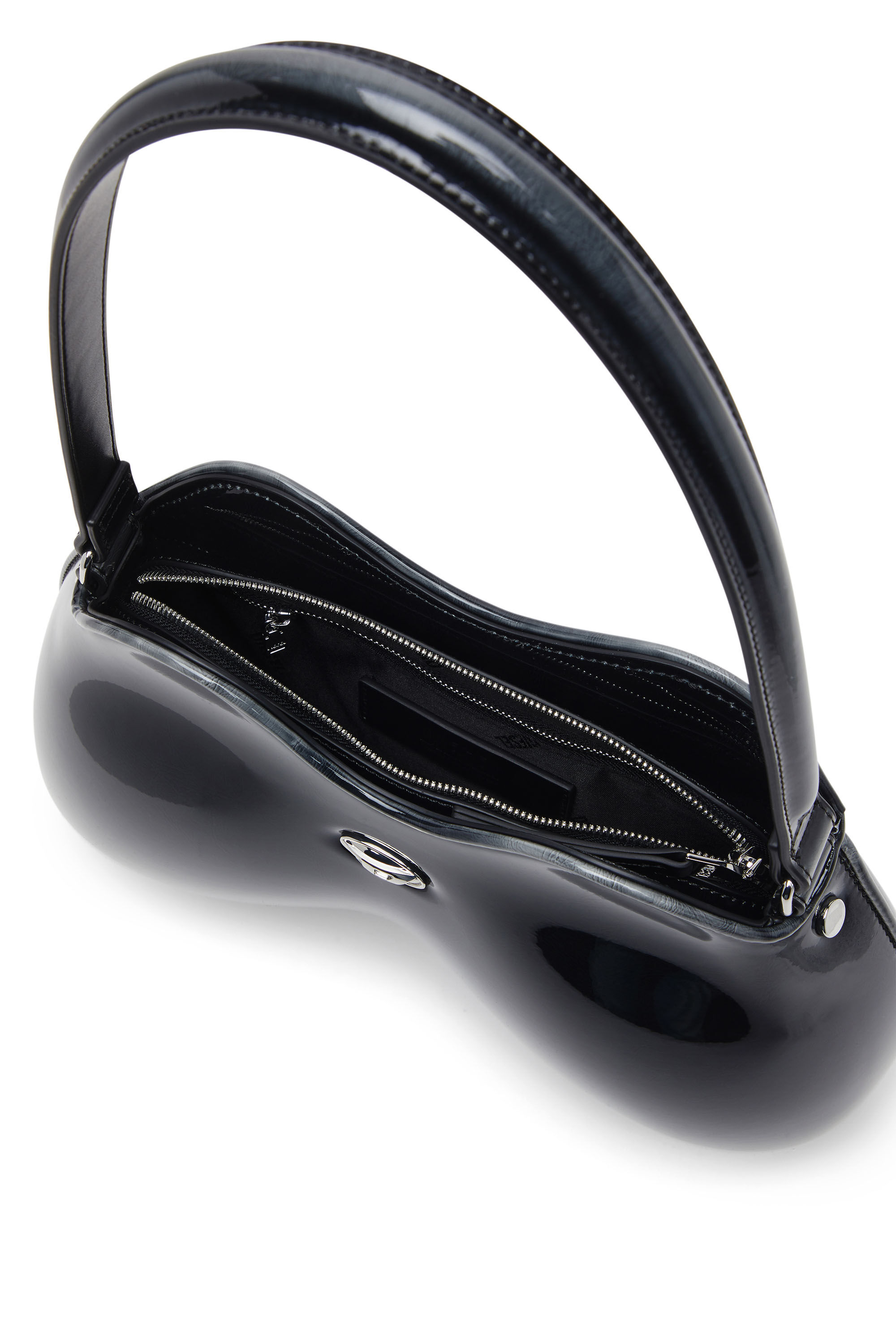 Diesel - DOUBLE-D SHOULDER, Damen Double-D-Feste Schultertasche mit aus glänzendem Dégradé-PU in Schwarz - 5