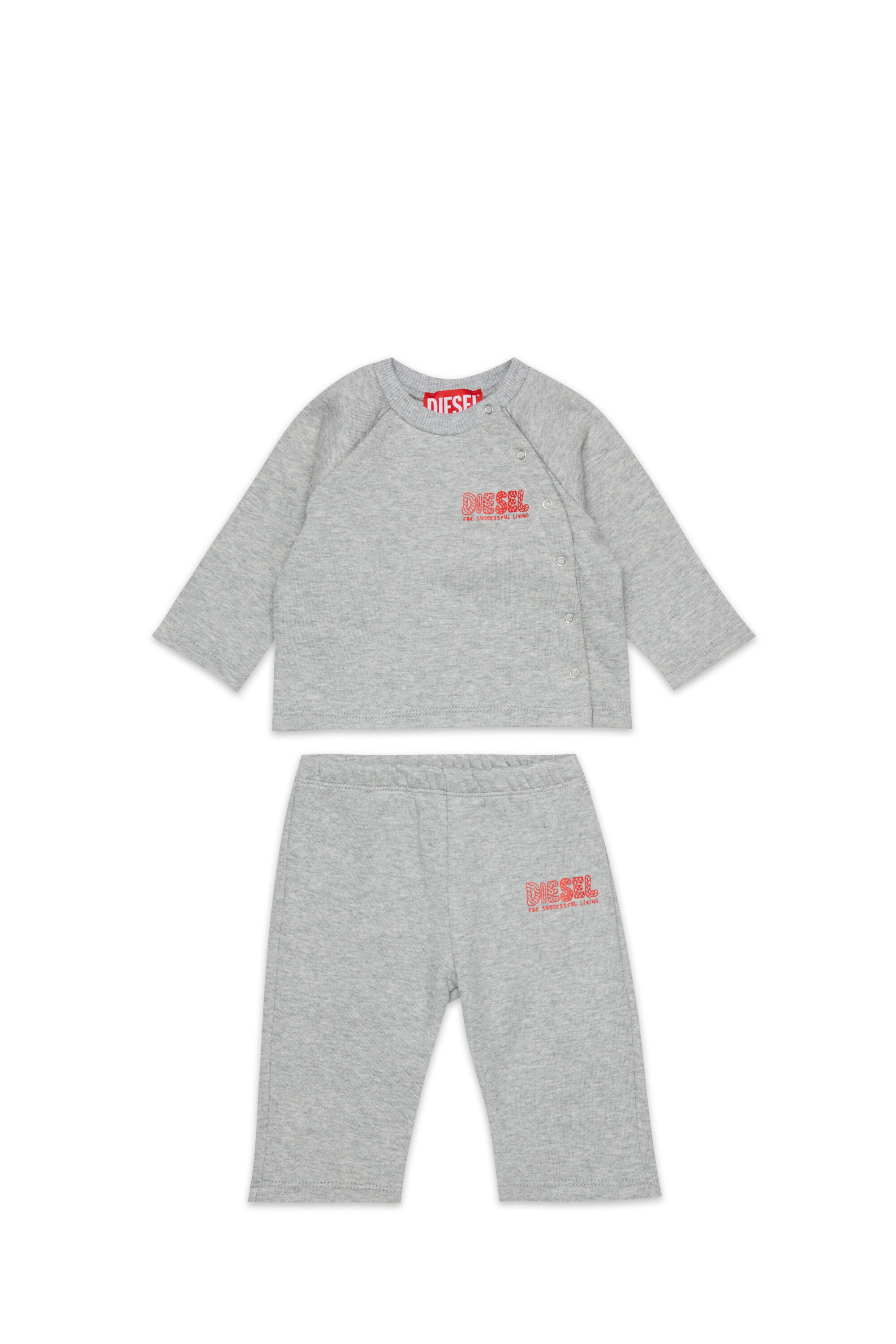Diesel - SLUPY-SET-NB, Unisex Neugeborenen-Set mit Logo-Print in Grau - 1