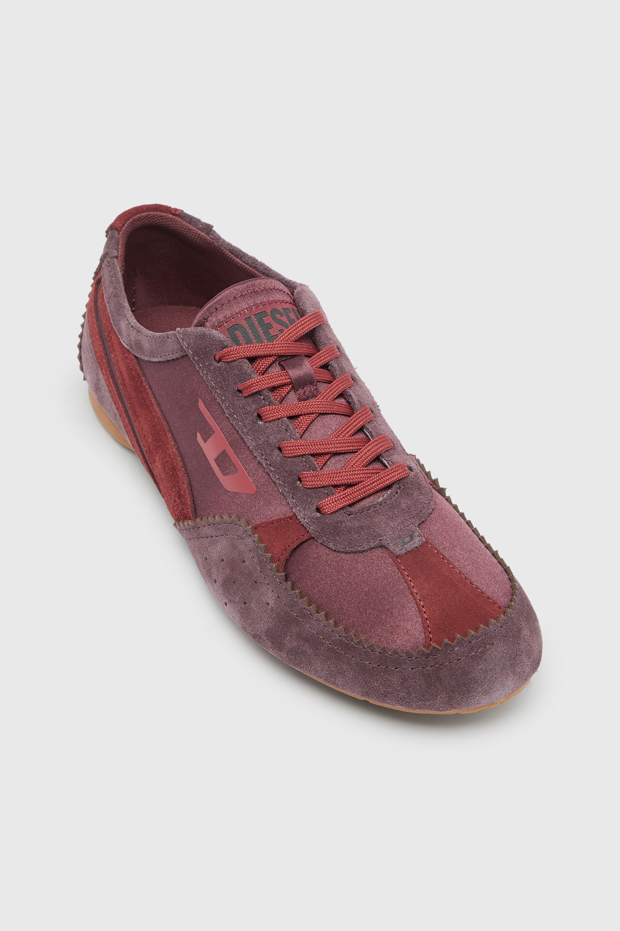 Diesel - D-MILE LOW II W, Damen D-Mile &ndash; Flat-Sneakers mit Wildleder-Overlays in Burgunderrot - 6