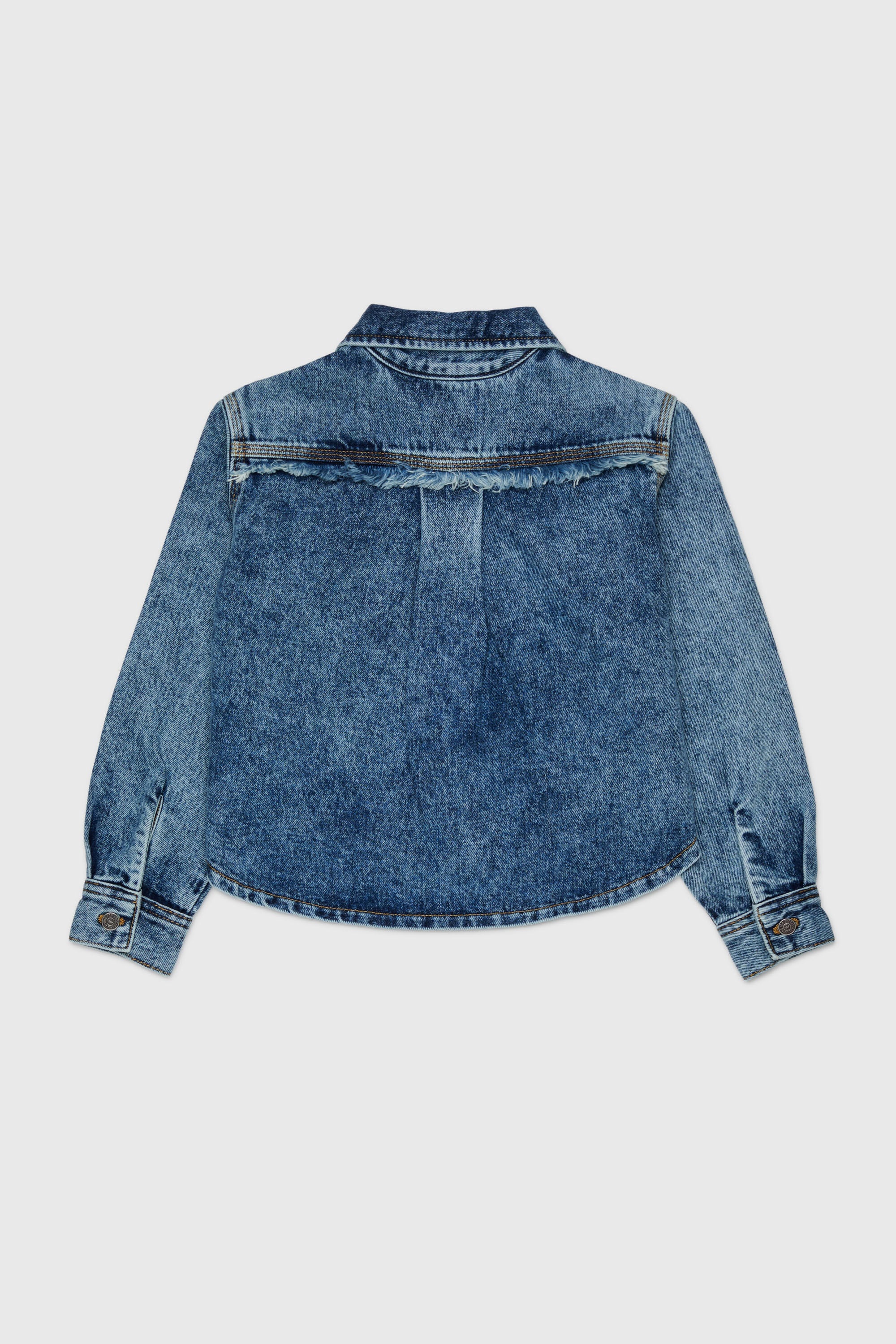 Diesel - CELKA, Damen Jeanshemd mit Rei&szlig;verschluss und ausgefranstem Detail in Mittelblau - 2