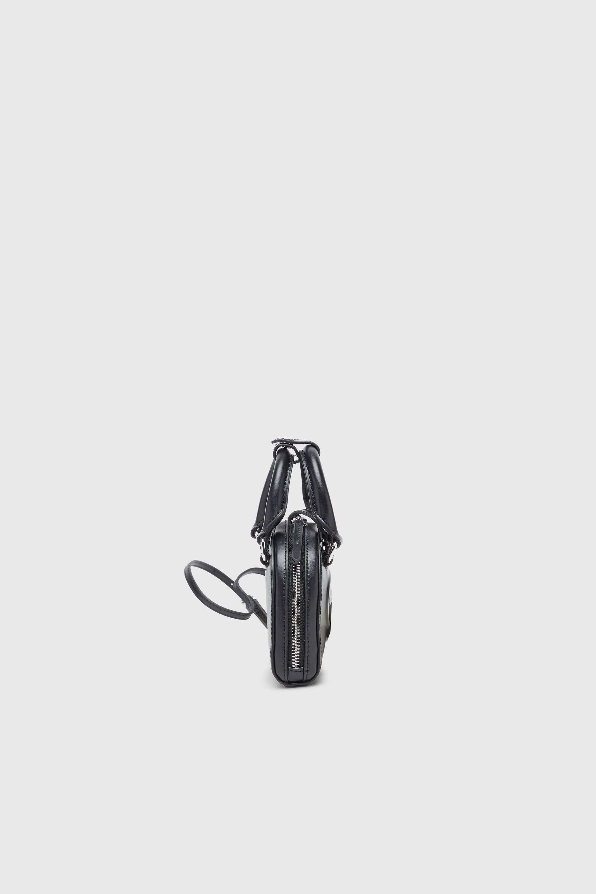 Diesel - 1DR DOME CROSSBODY XS, Damen 1DR Dome-Schlanke Bowlingtasche aus Nappaleder in Schwarz - 5