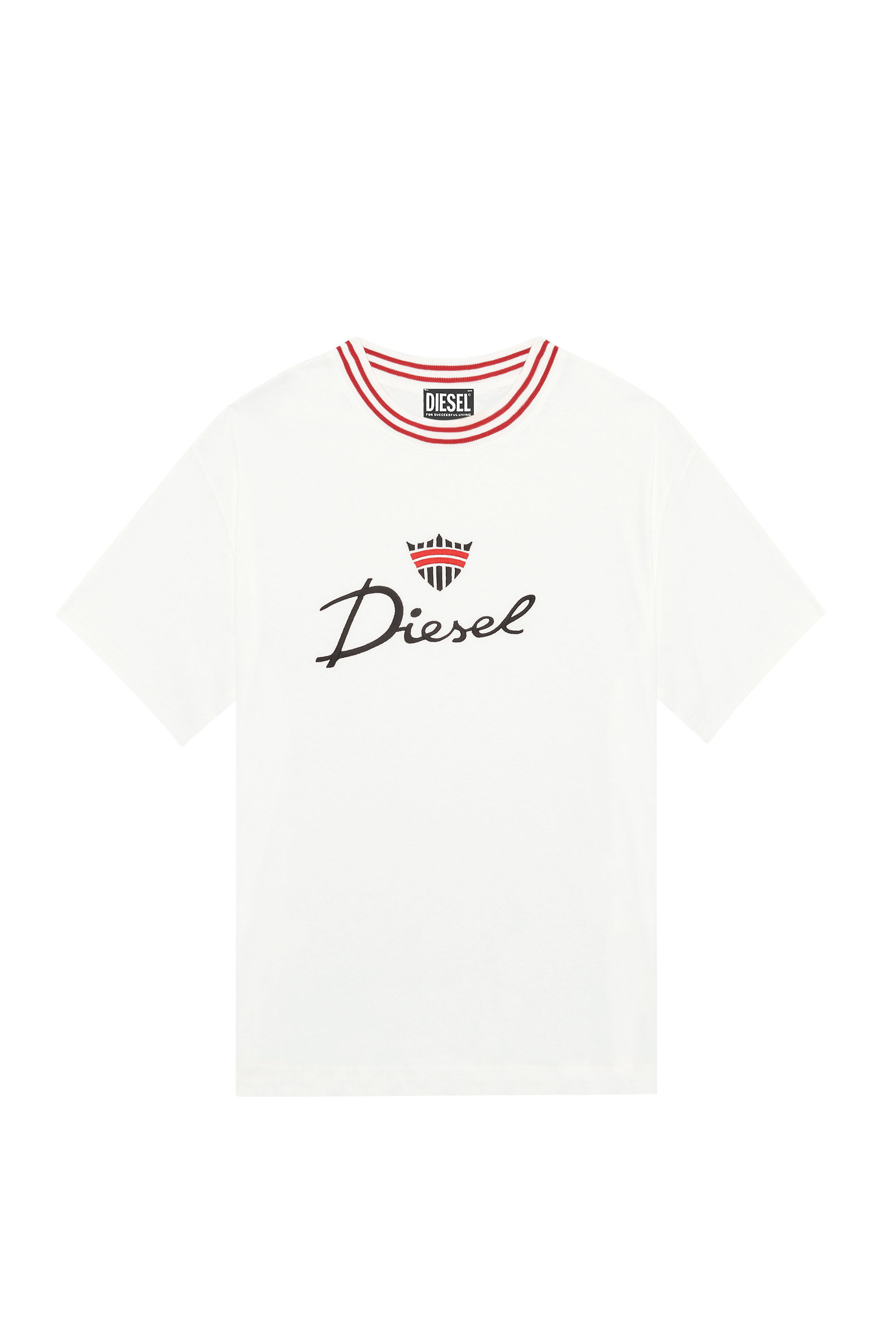 Diesel - T-WASH-G6, Herren T-Shirt mit Kronenlogo-Stickerei in Weiß - 2