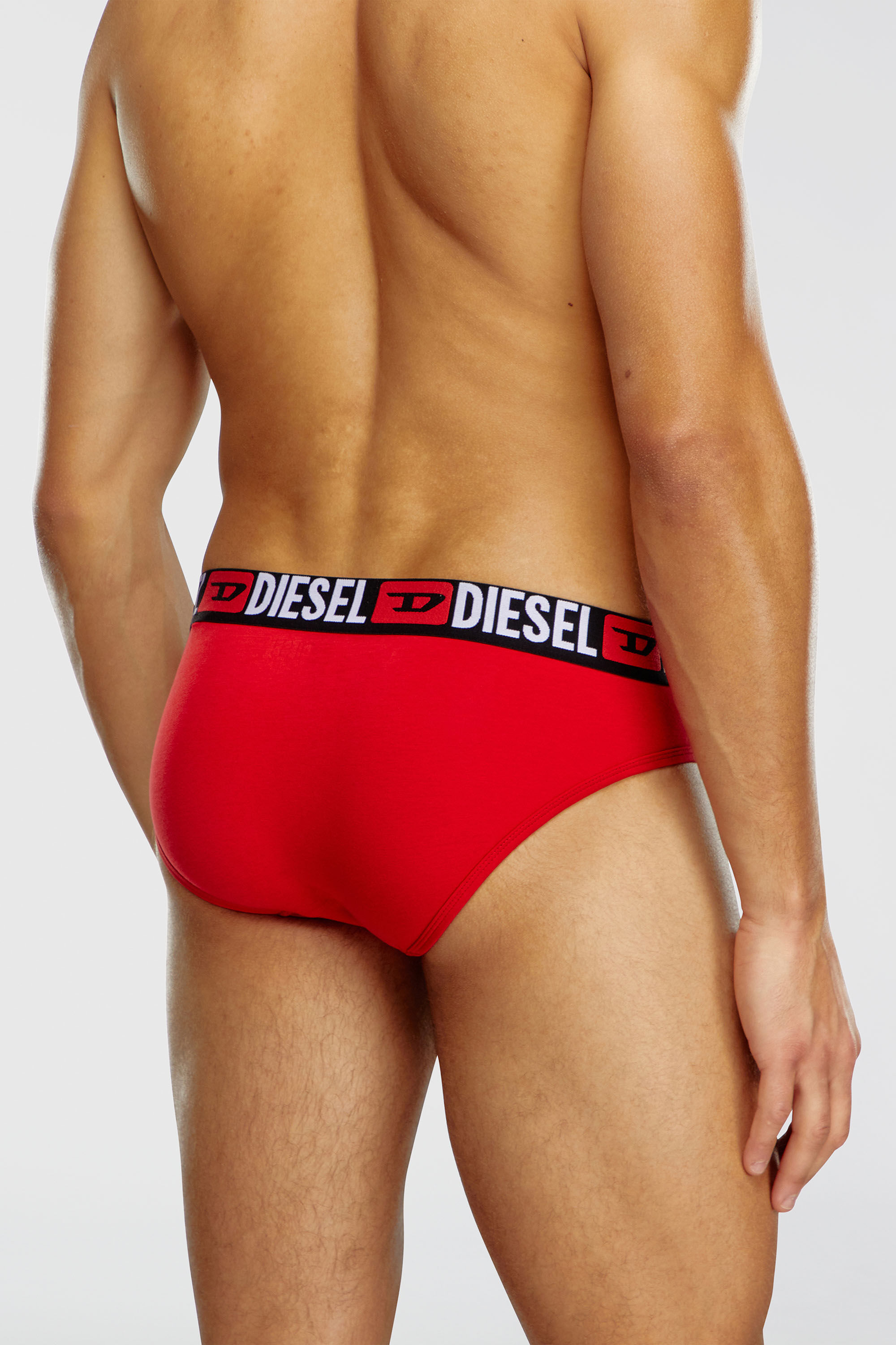 Diesel - UMBR-ANDRETHREEPACK, Herren Einfarbige Briefs im Dreierpack in Schwarz/Grau - 4