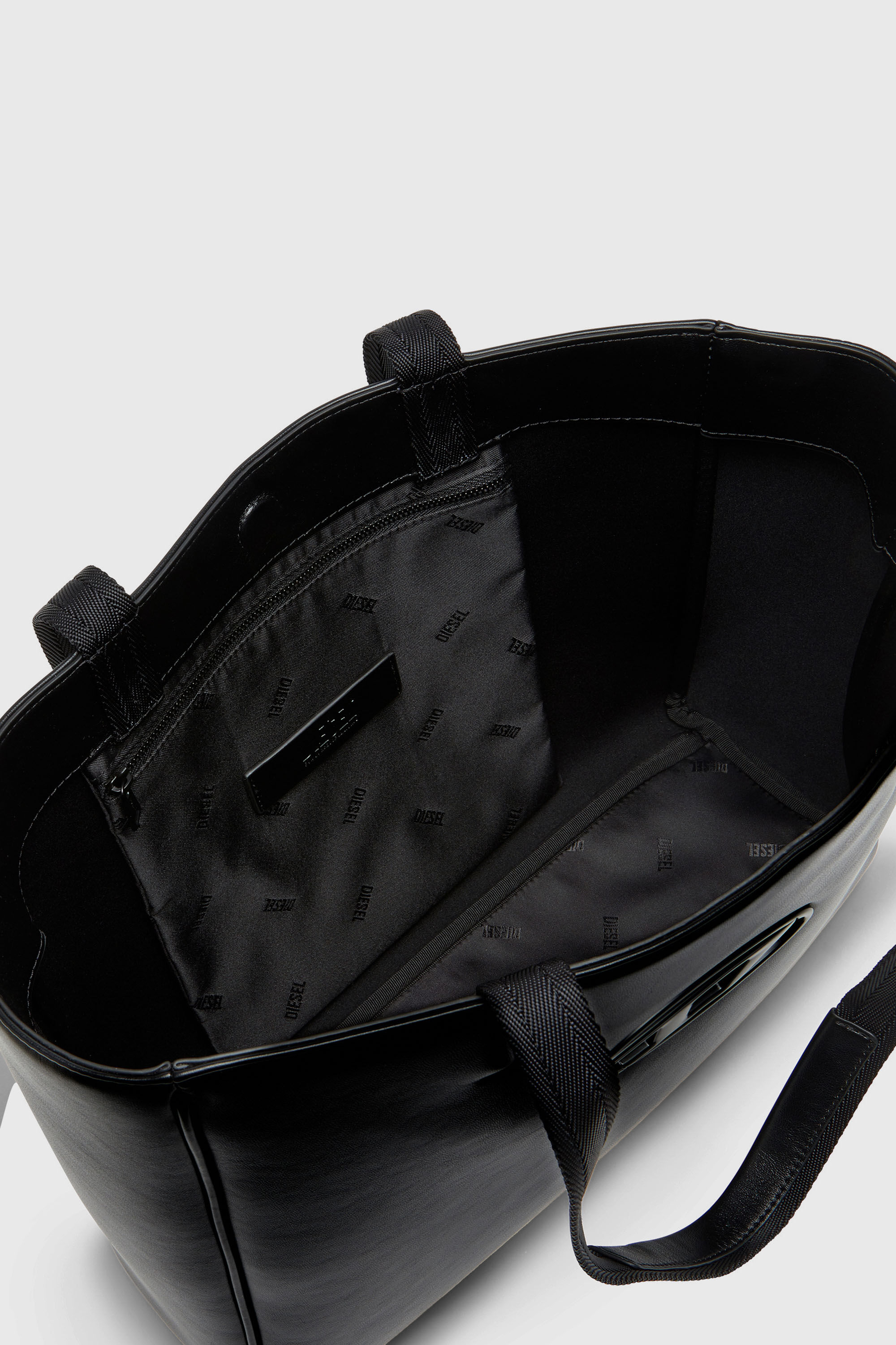 Diesel - HOLI-D SHOPPER EW, Unisex Holi-D-Quadratischer Shopper aus gebondetem Neopren in Schwarz - 4