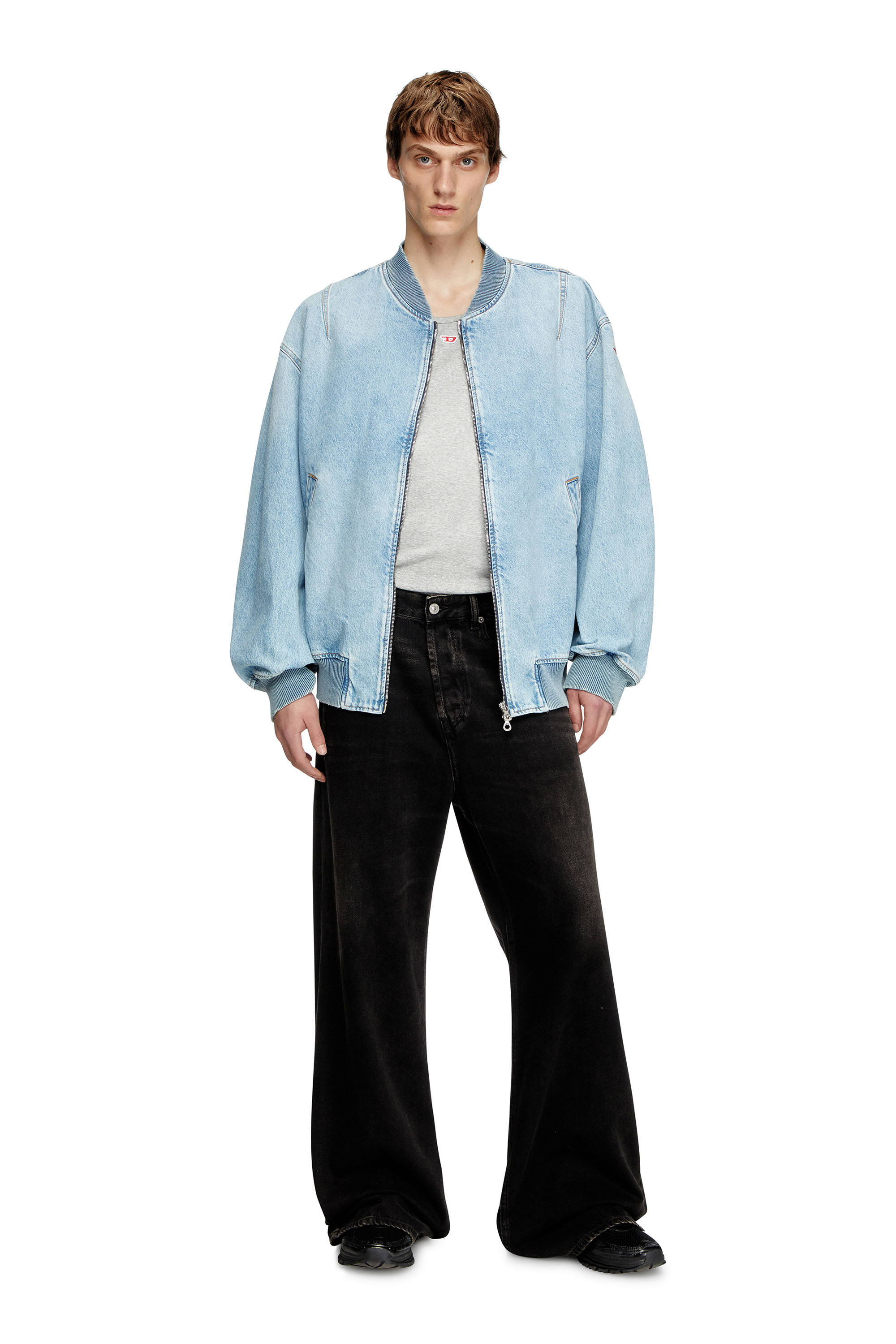 Diesel - D-VINZ, Herren Bomberjacke aus Denim in Hellblau - 1