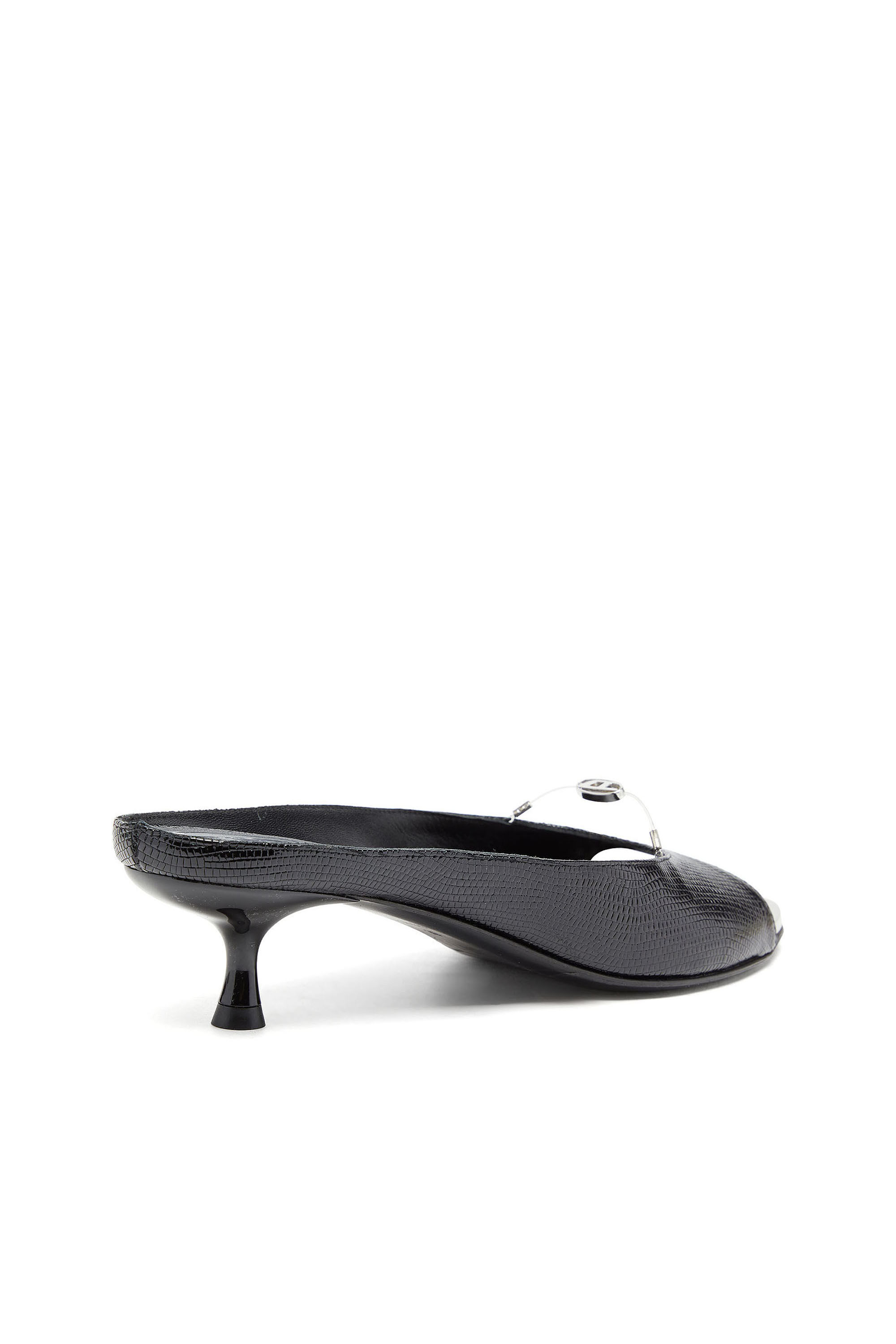 Diesel - D-DIAM'S-SA-40, Damen D-Diam's &ndash; Lederpantolette mit schwebendem Oval-D in Schwarz - 5