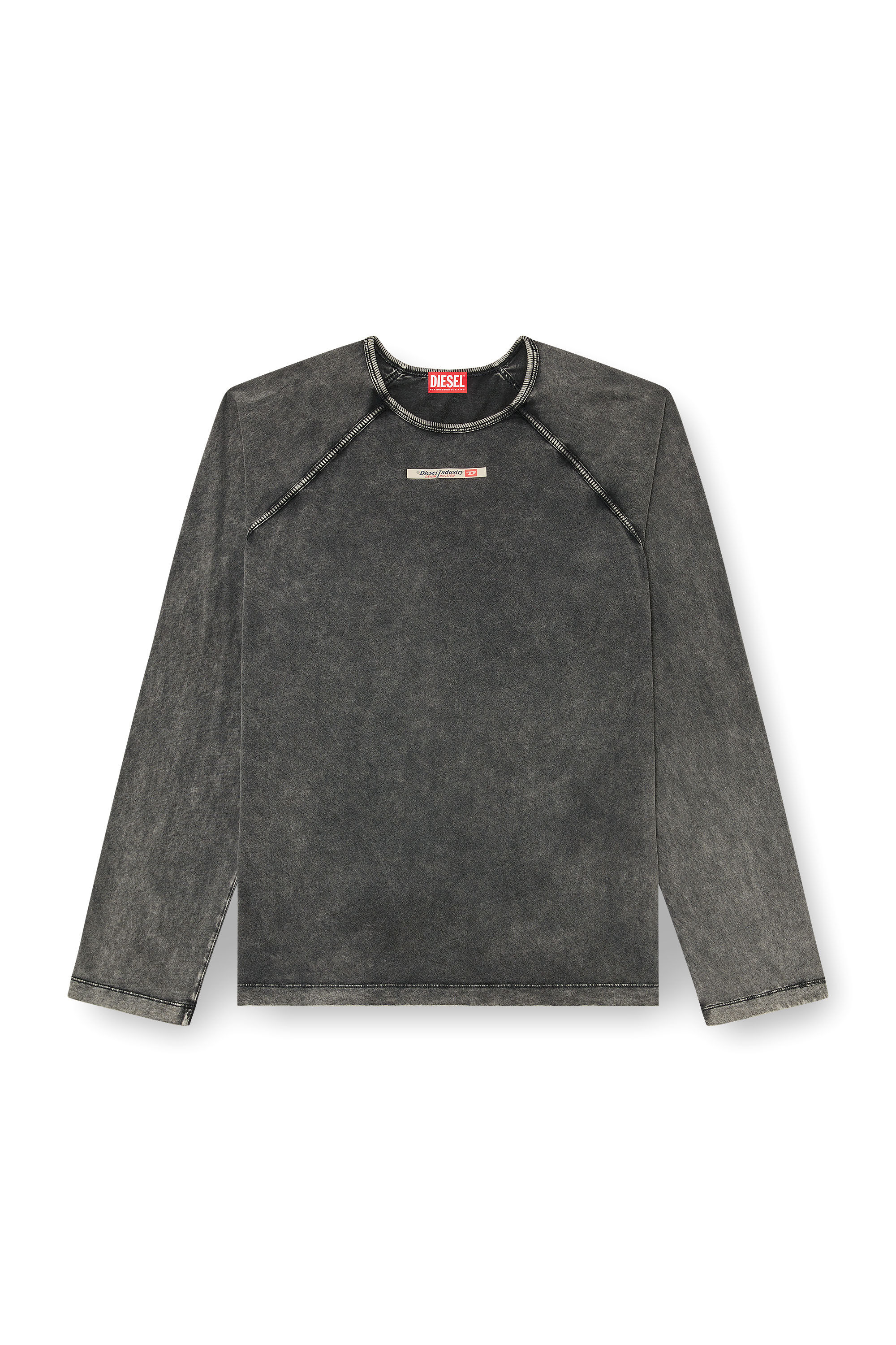 Diesel - BRYAN-DNM, Herren Oberteil aus Baumwolle mit Logo patch in Dunkelgrau - 4