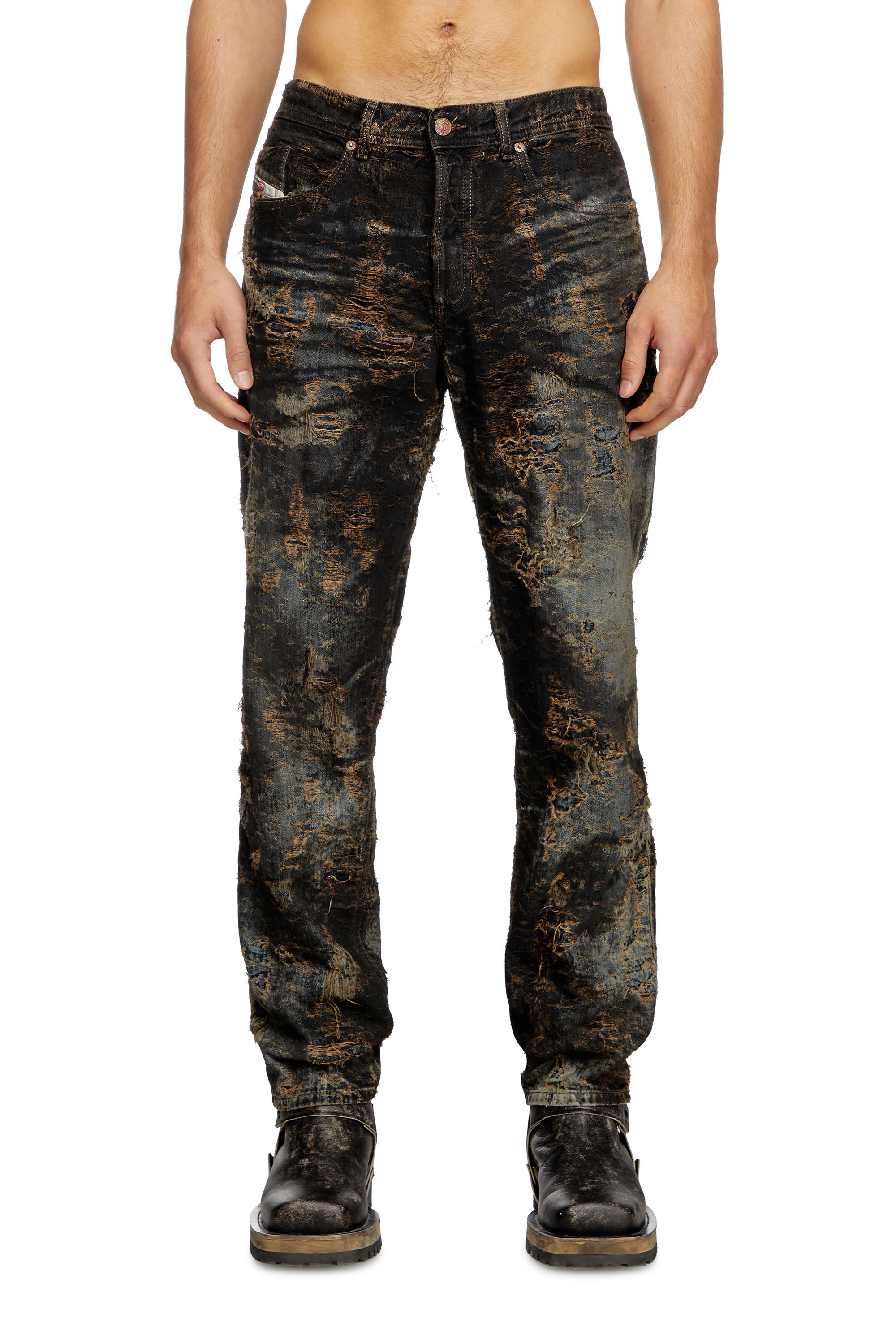 Diesel - Man's Tapered Jeans 2023 D-Finitive 0ABCW, Black/Dark grey - 3