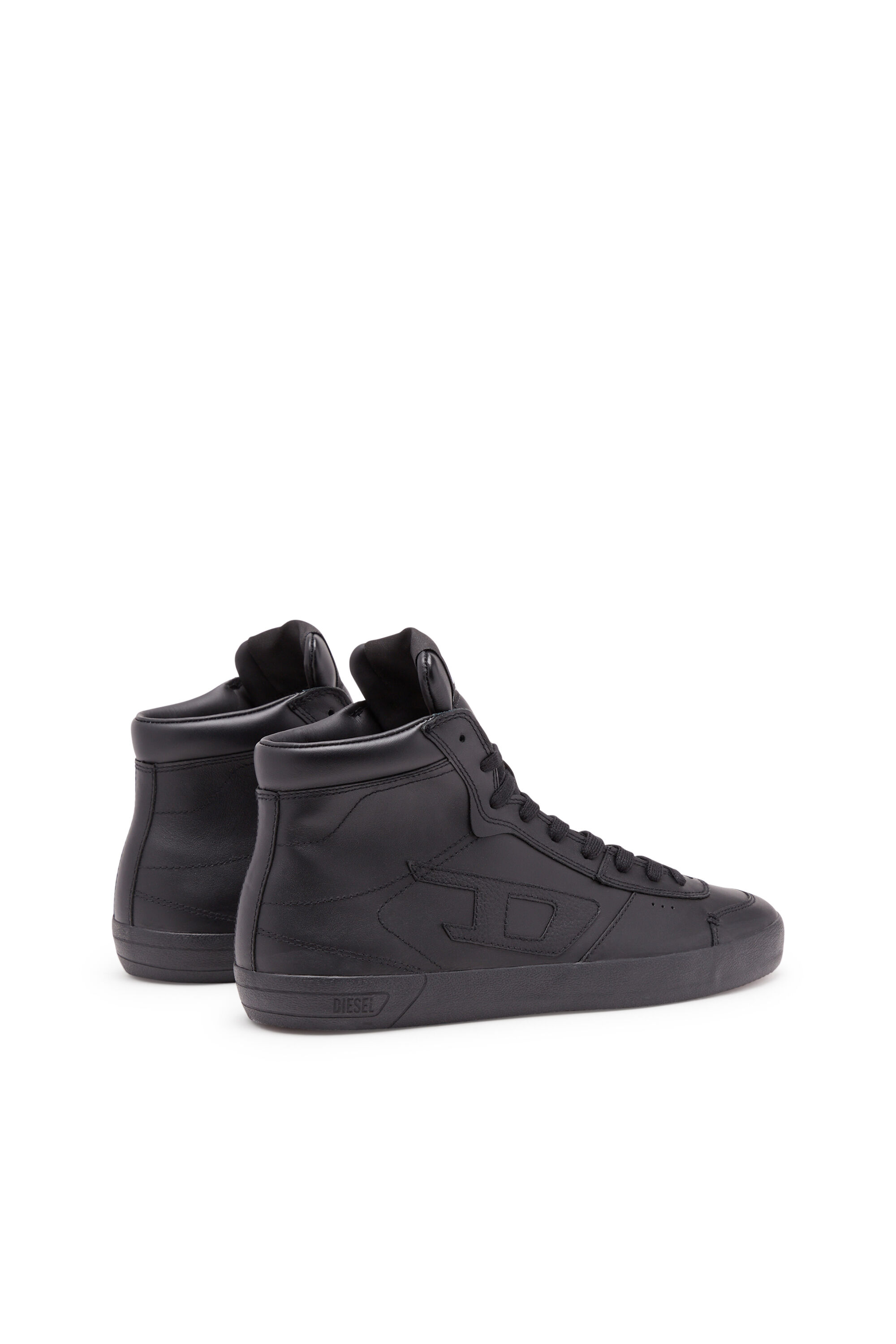 Herren S Leroji Mid High Top Sneakers aus Leder Schwarz Diesel