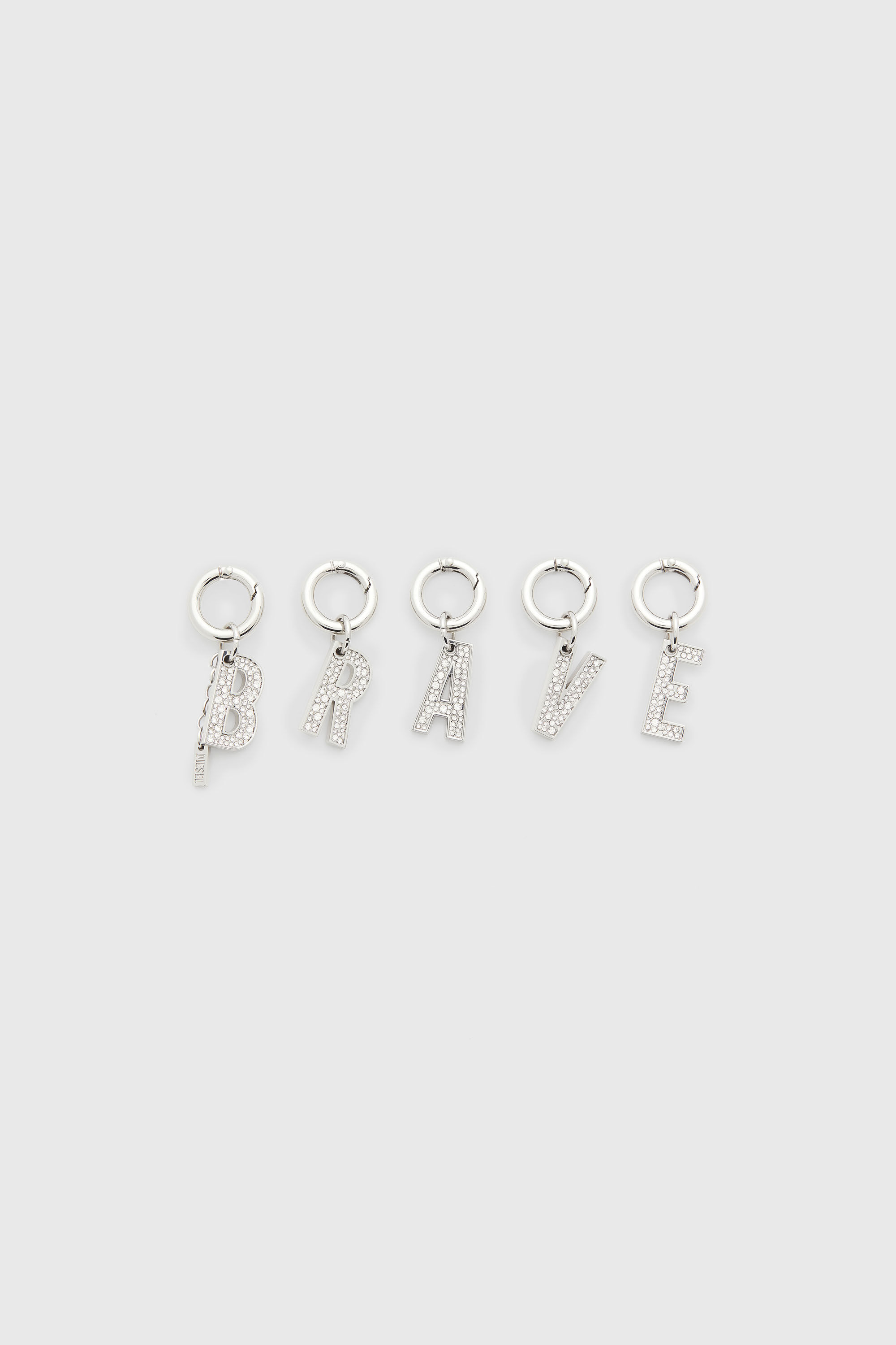 Diesel - CHARM-BRAVE, Damen Metallische BRAVE Charms mit Strasssteinen in Silber - 1