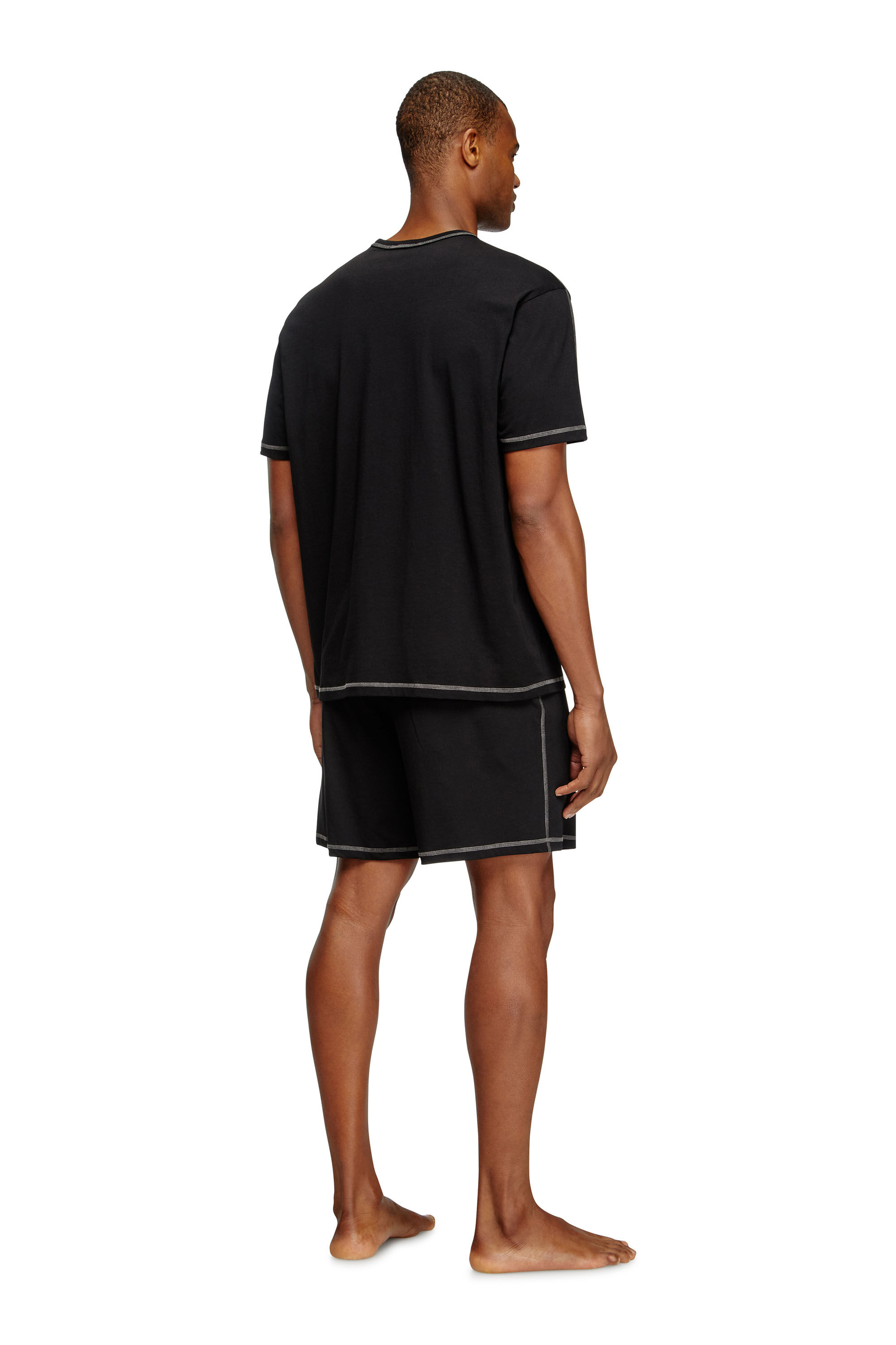 Diesel - SET-ADAM-D-CORE, Herren Kurze Pyjamas aus Baumwolljersey in Schwarz - 3
