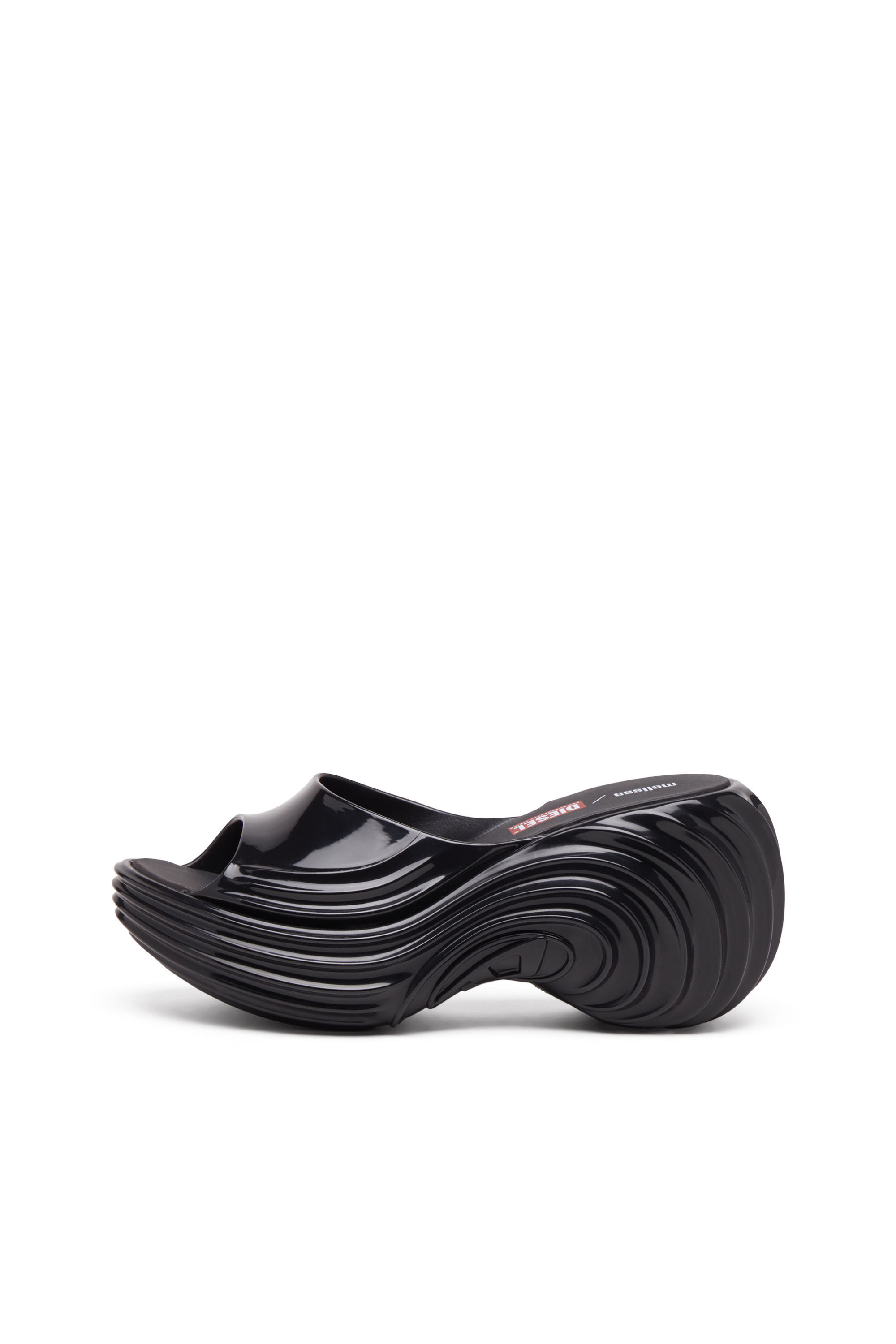 Women's Platform mule in Melflex® | Black | Diesel