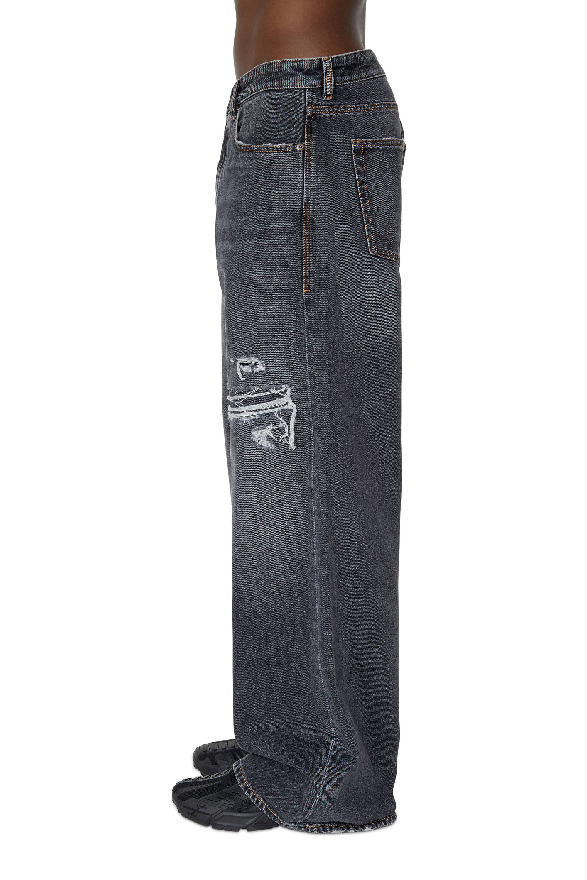 Diesel - D-Rise 007F6 Straight Jeans, Schwarz/Dunkelgrau - Image 5