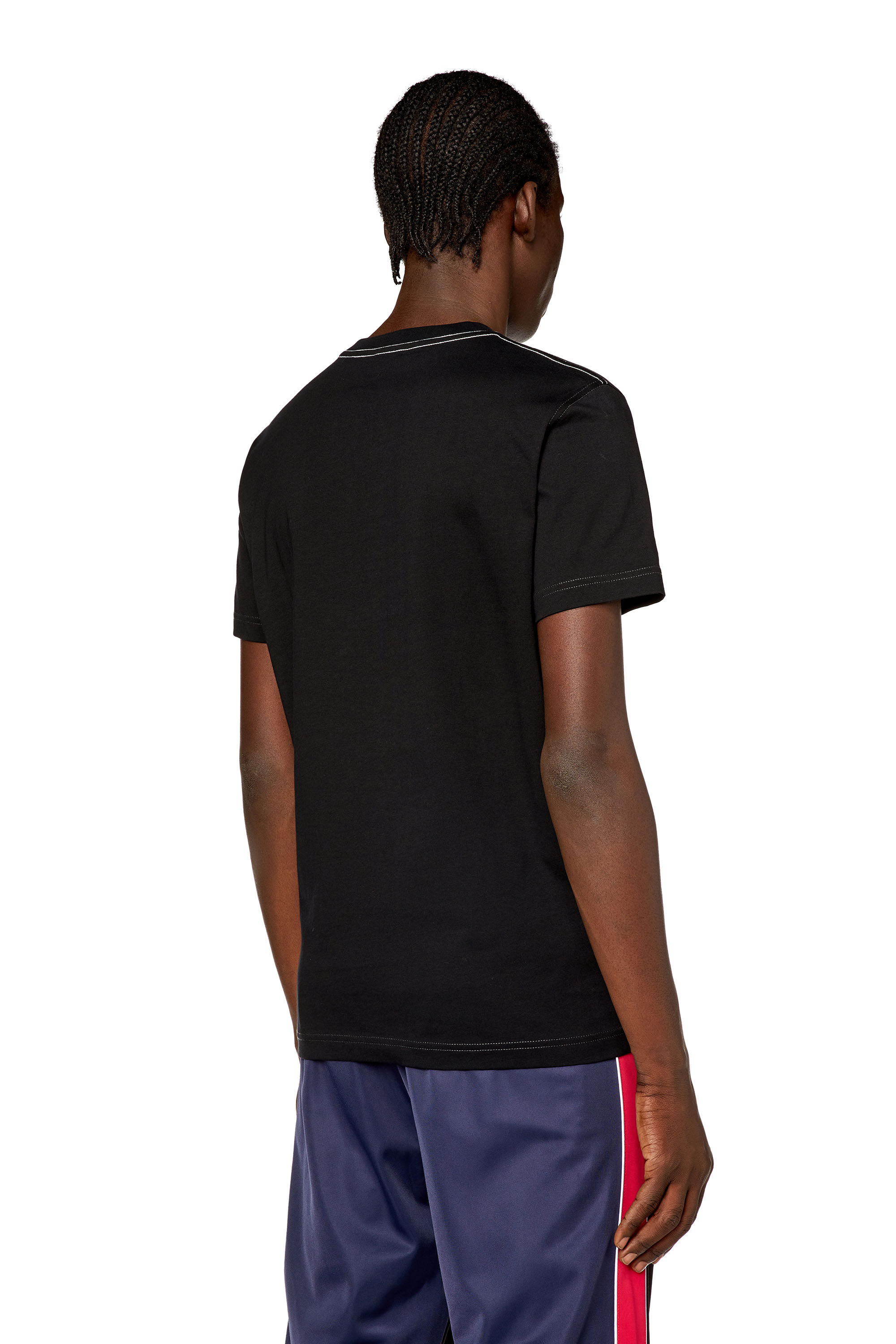 Diesel - T-DIEGOR-N1, Herren T-Shirt mit verschwommenem For Successful Living-Print in Schwarz - 4