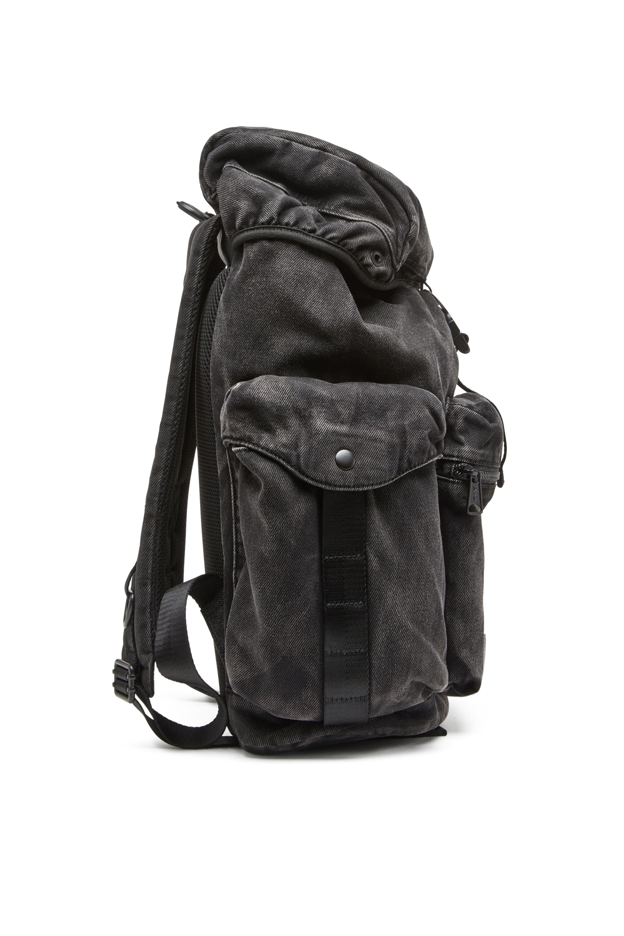 Diesel - UTLT BACKPACK, Herren Utlt Backpack-Utility-Rucksack aus Denim in Wolken-Optik in Schwarz - 4