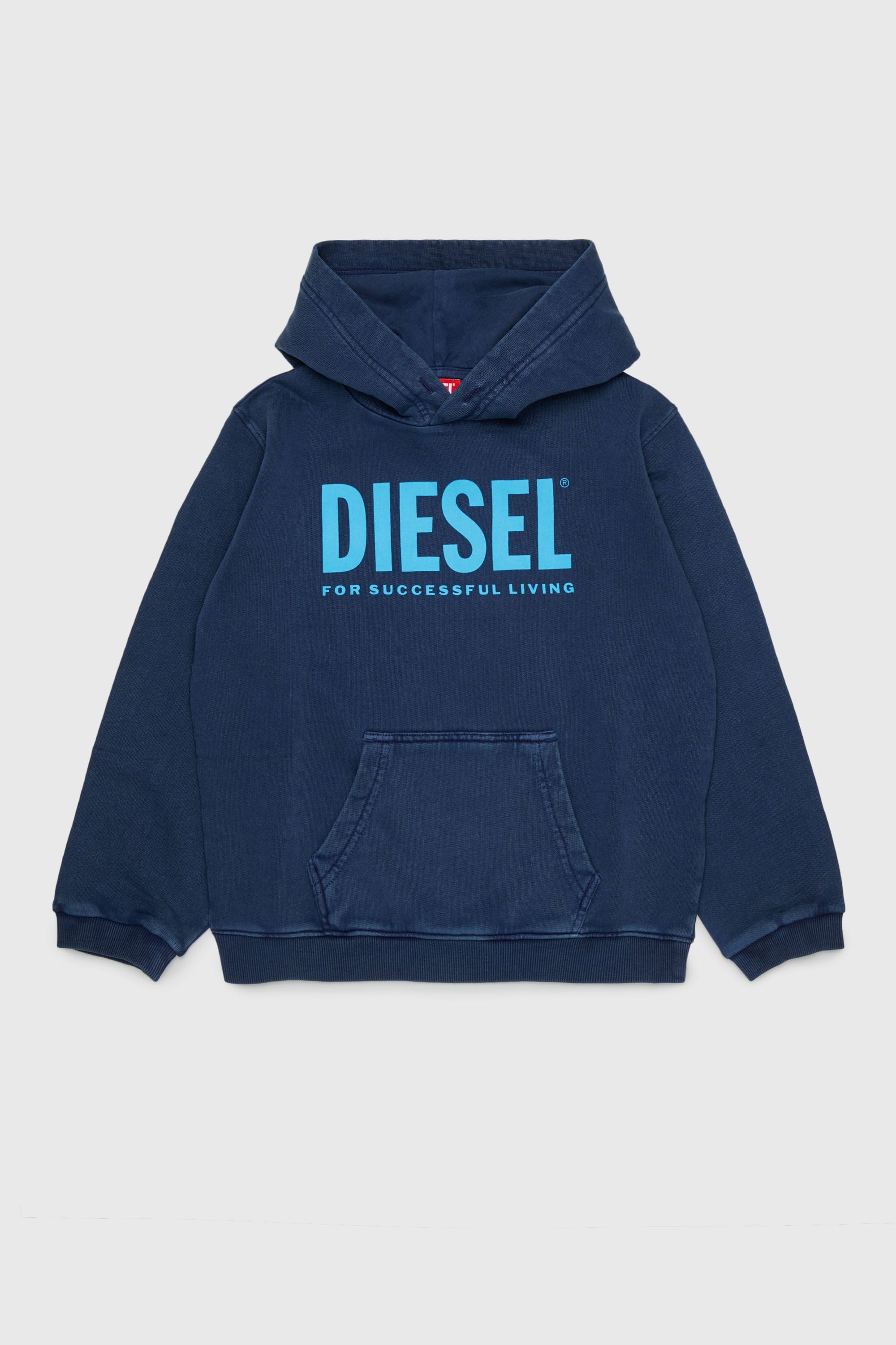Diesel - STISEL OVER, Herren Hoodie mit Maxi-Logo-Print in Dunkelblau - 1