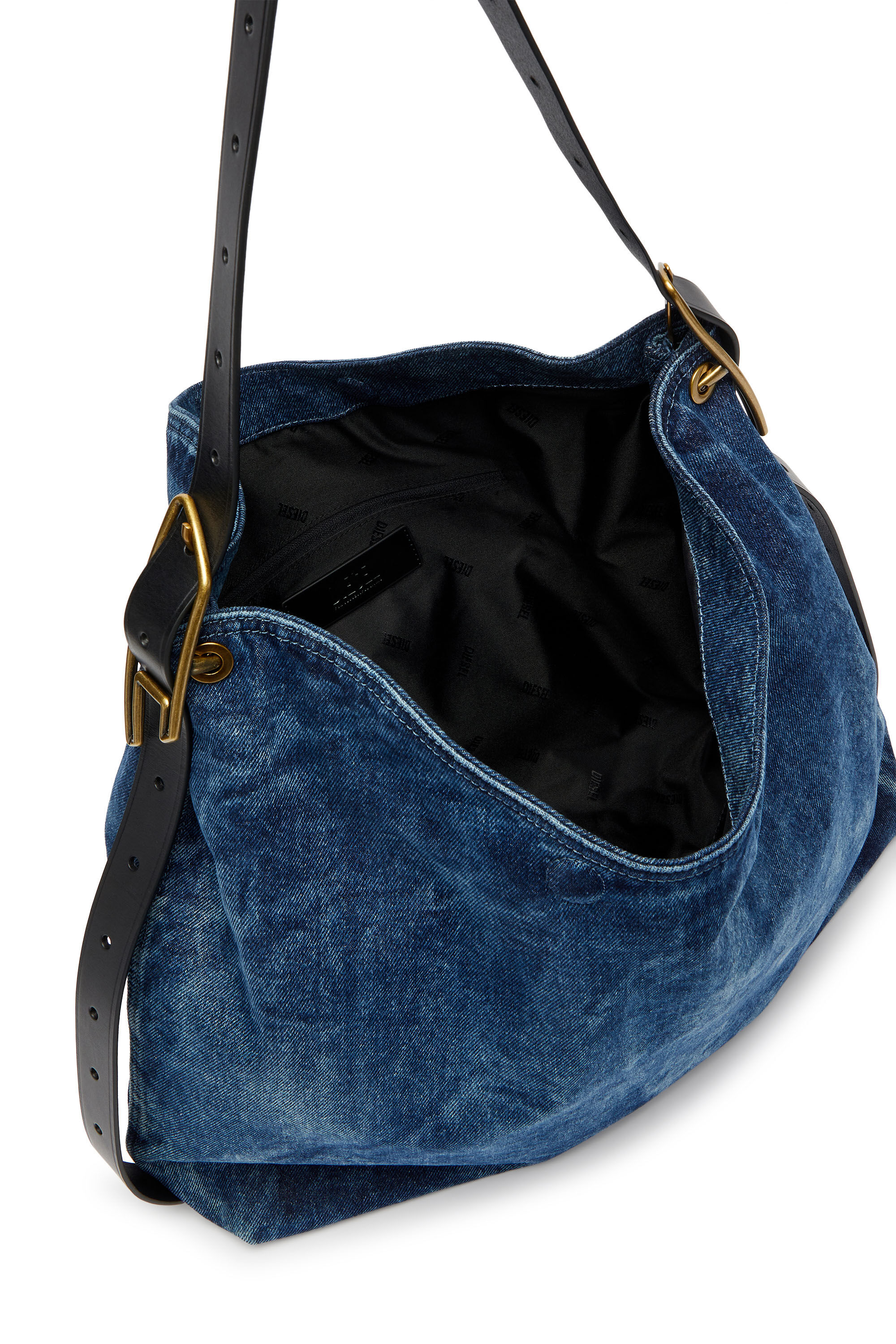 Diesel - D-LINE HOBO, Damen D-Line-Denim Hobo-Tasche in Mittelblau - 4