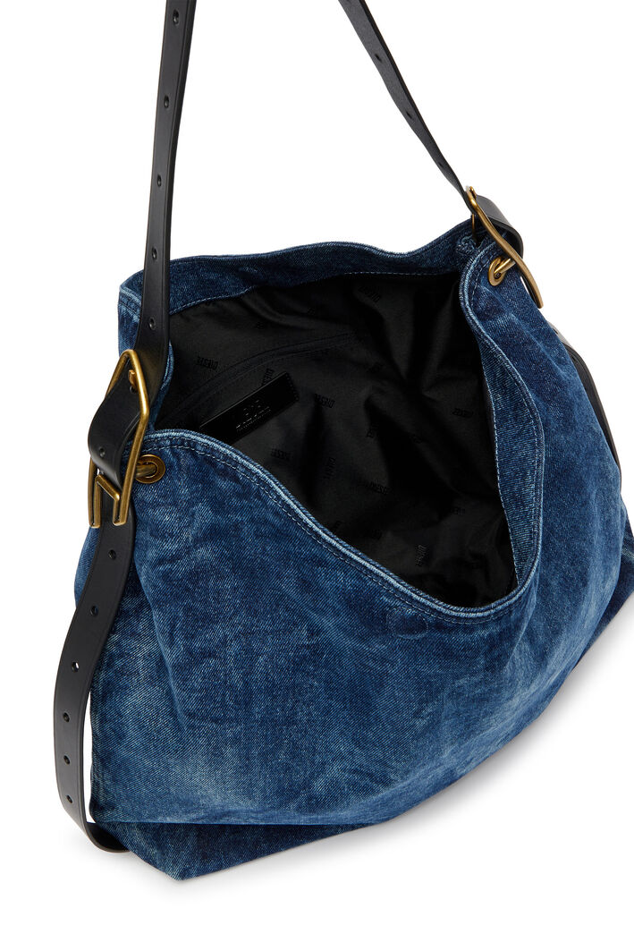 Diesel - D-LINE HOBO L, Damen D-Line-Denim Hobo-Tasche in Mittelblau - 5