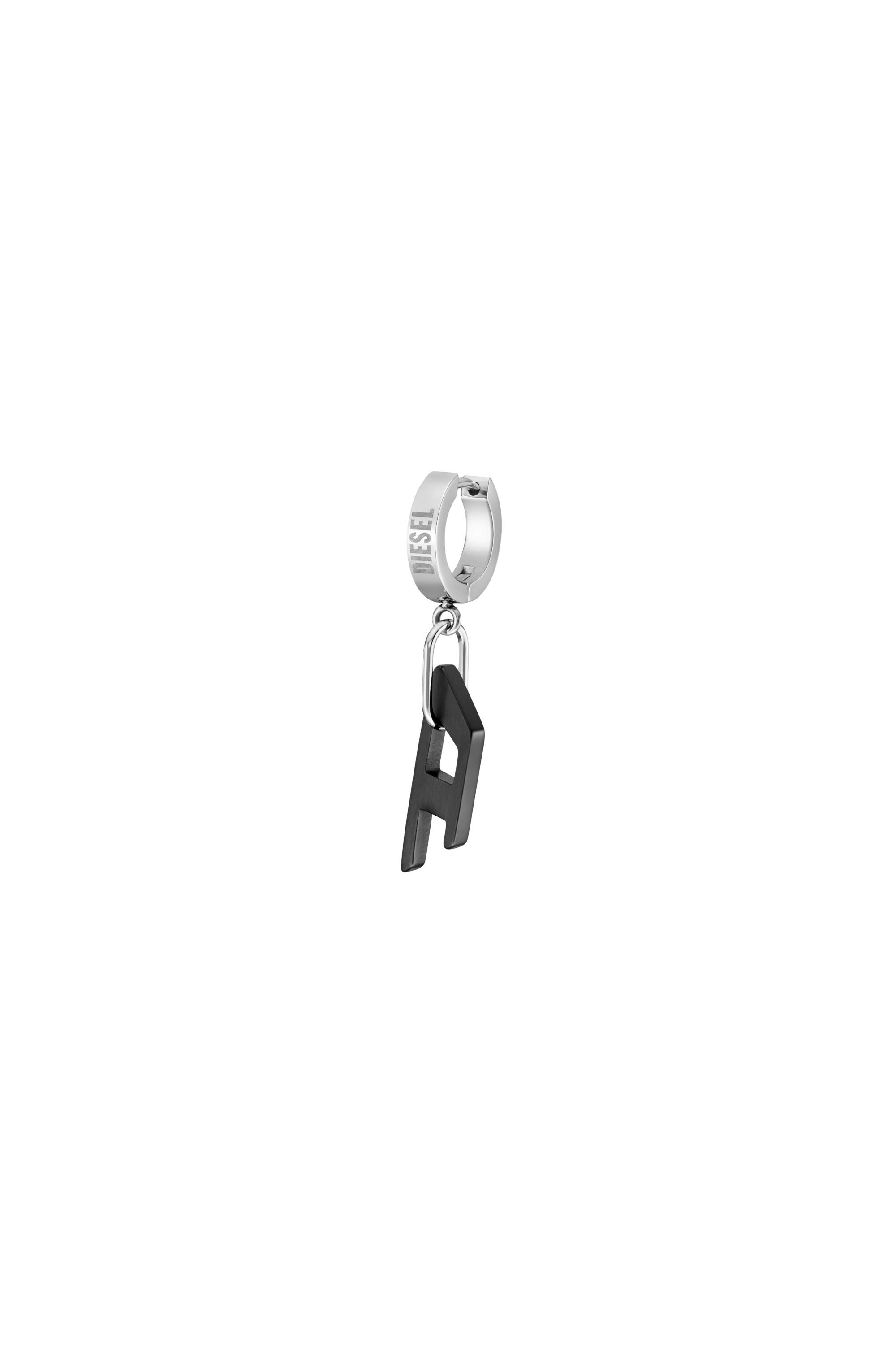 Diesel - DX1418, Unisex Zweifarbiger Edelstahl-Ohrring in Schwarz/Silber - 1