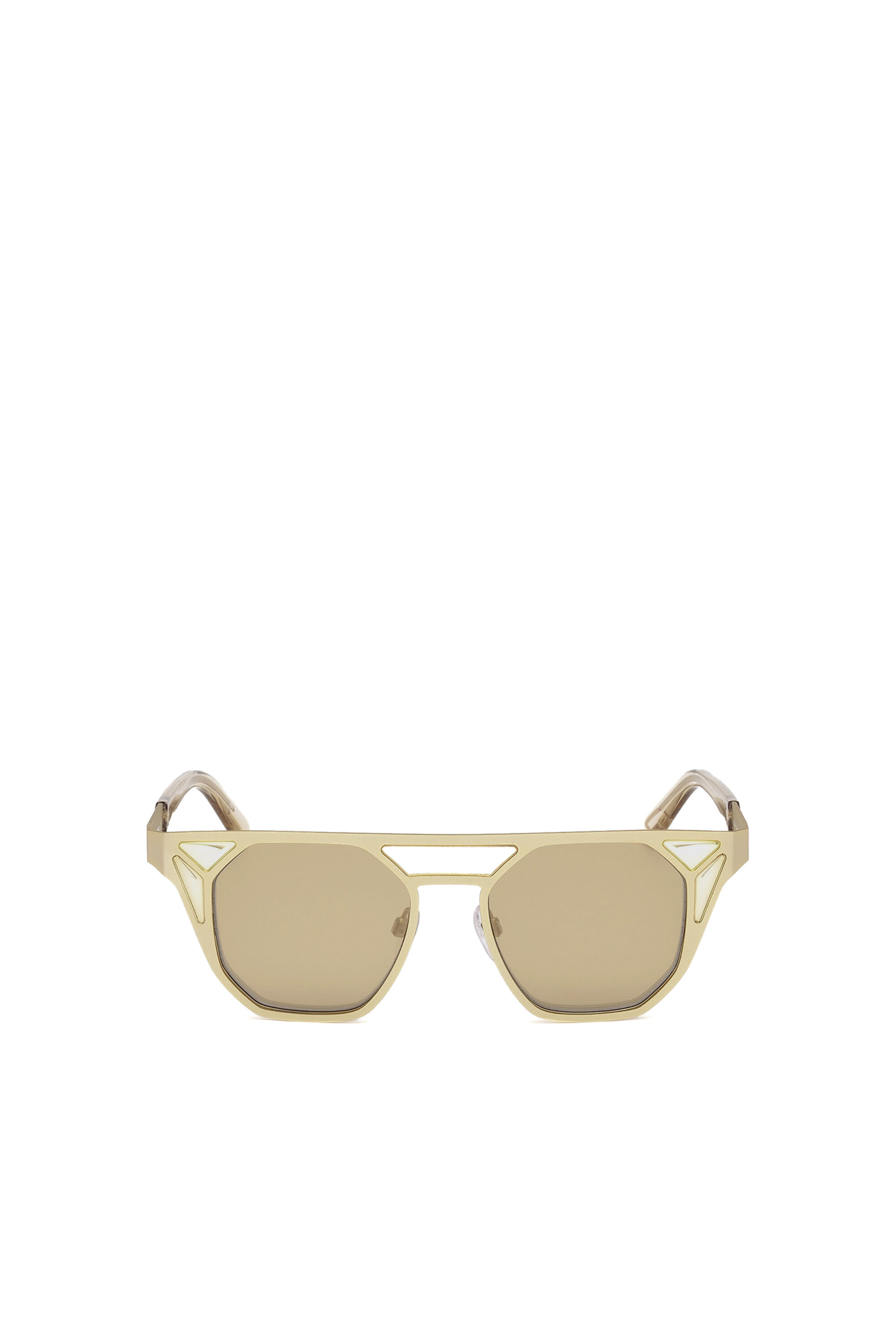 Diesel - DL0249, Damen Sonnenbrille im Stil von Buntglasfenstern in Gold - 1