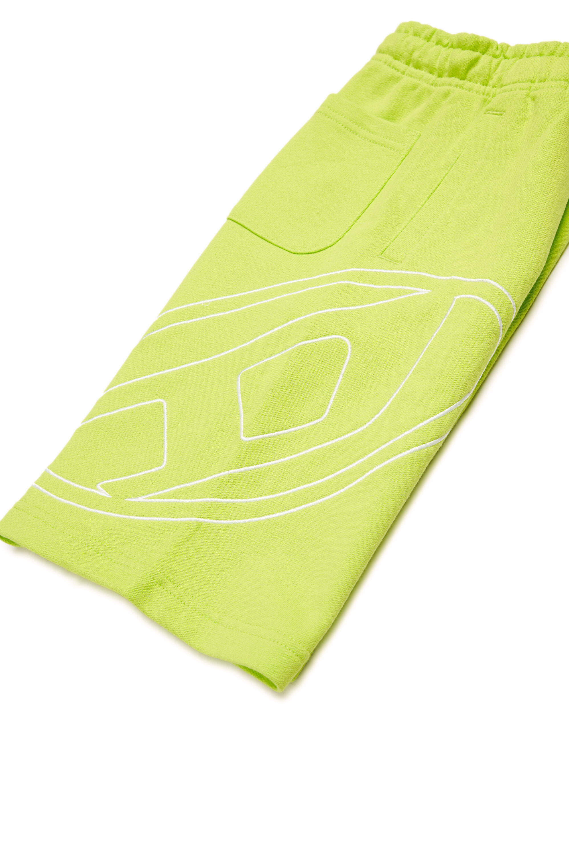 Diesel - PBETTYMEGOVALD, Herren Sweatshorts mit Oval D-Stickerei in Neongrün - 4