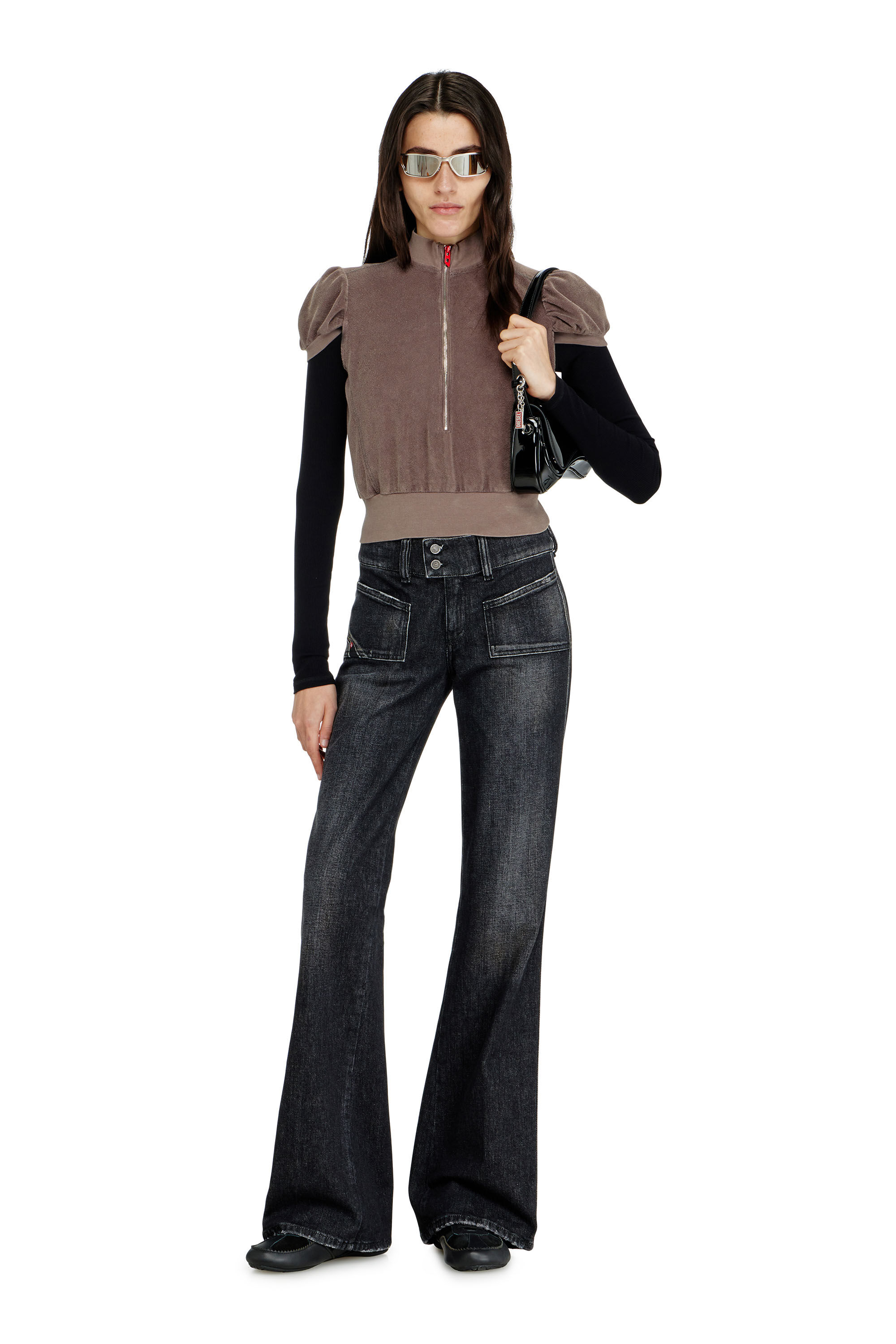 Women's Bootcut Jeans | Low Waist D-Hush | Black/Dark grey | Diesel DE