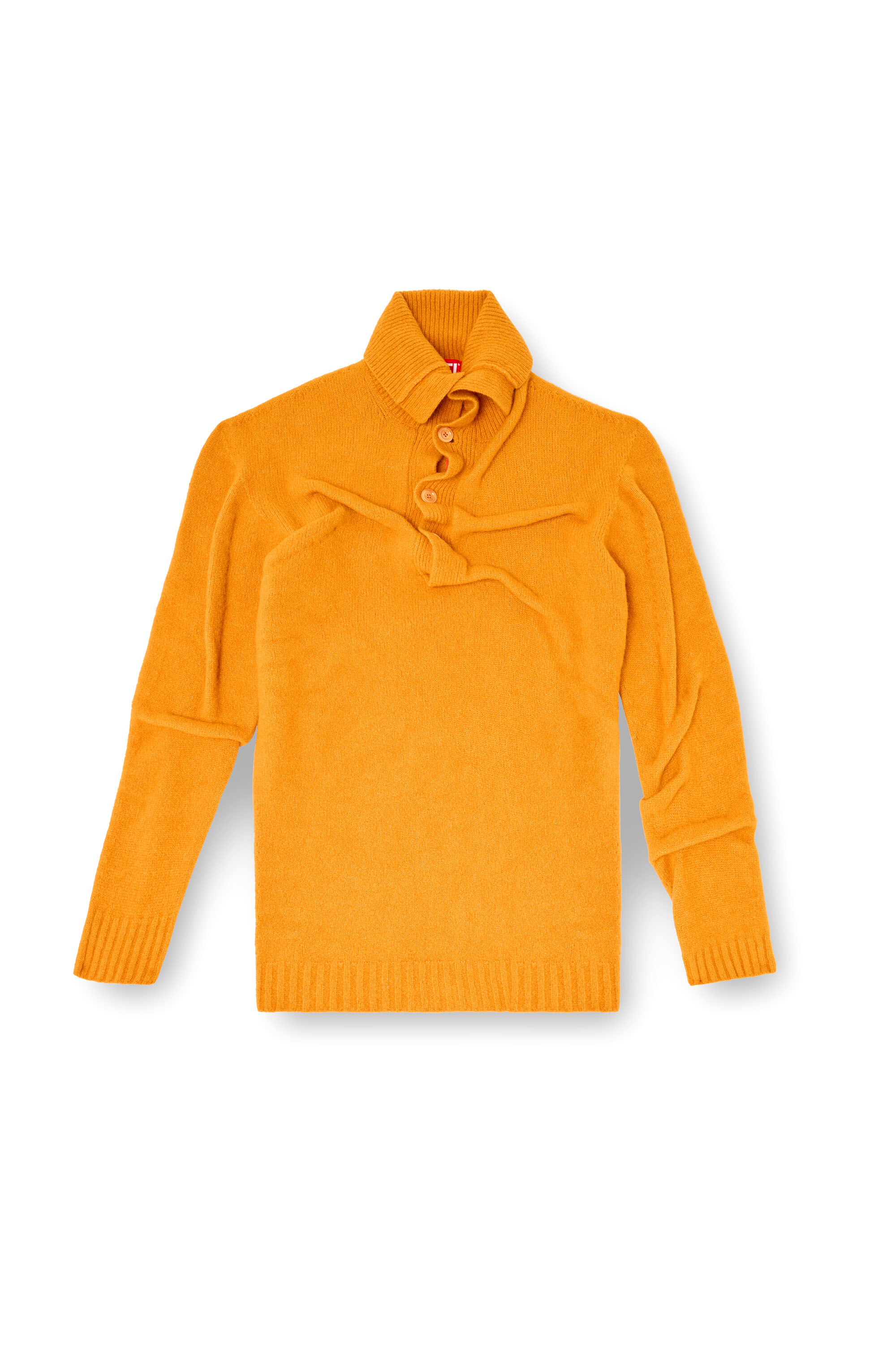 Diesel - K-ANDREW, Herren Pullover mit Knopfleiste aus gekochtem, geknittertem Strick in null - 2