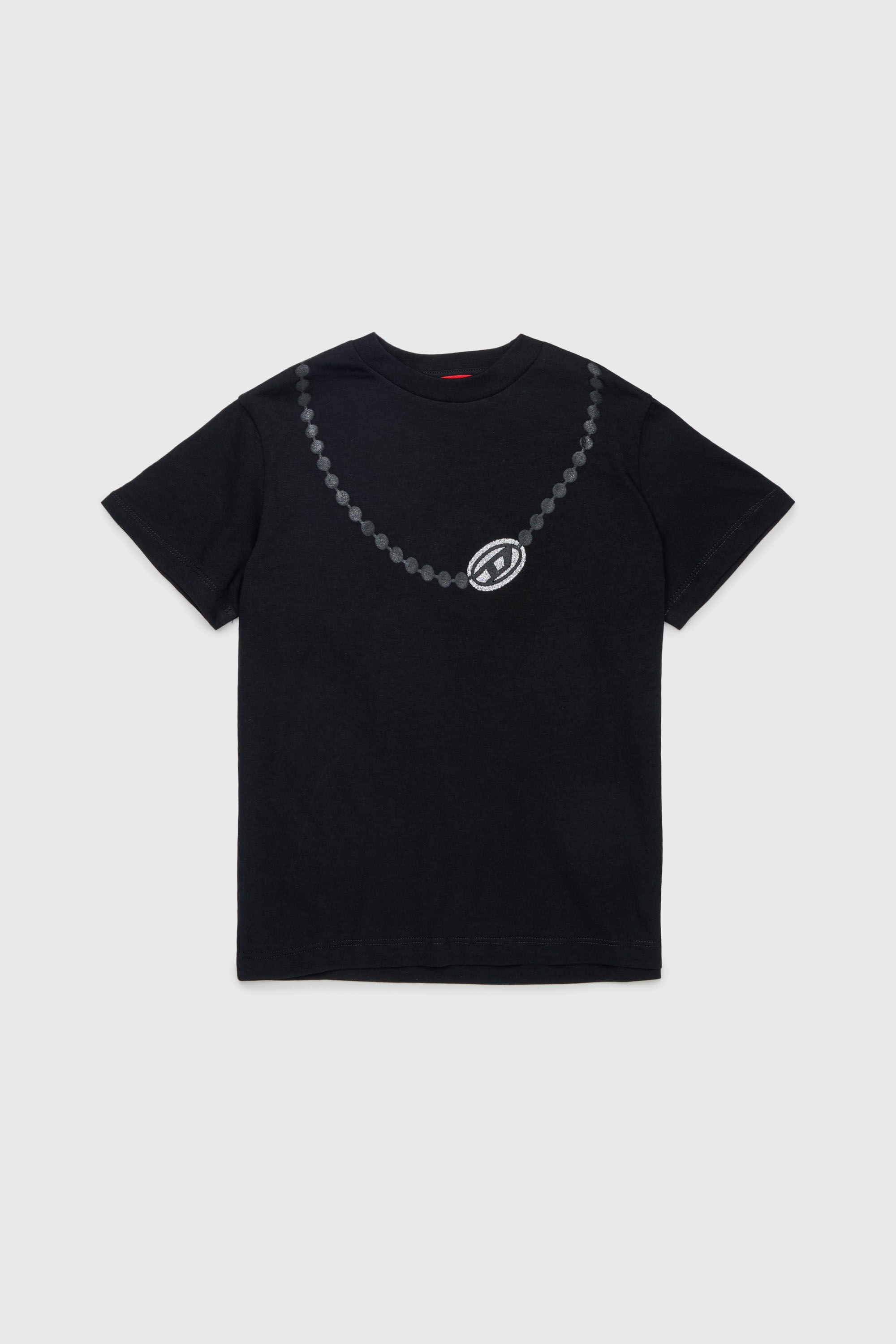 Diesel - TICLA, Damen Baumwoll-T-Shirt mit Ketten-Print in Schwarz - 1