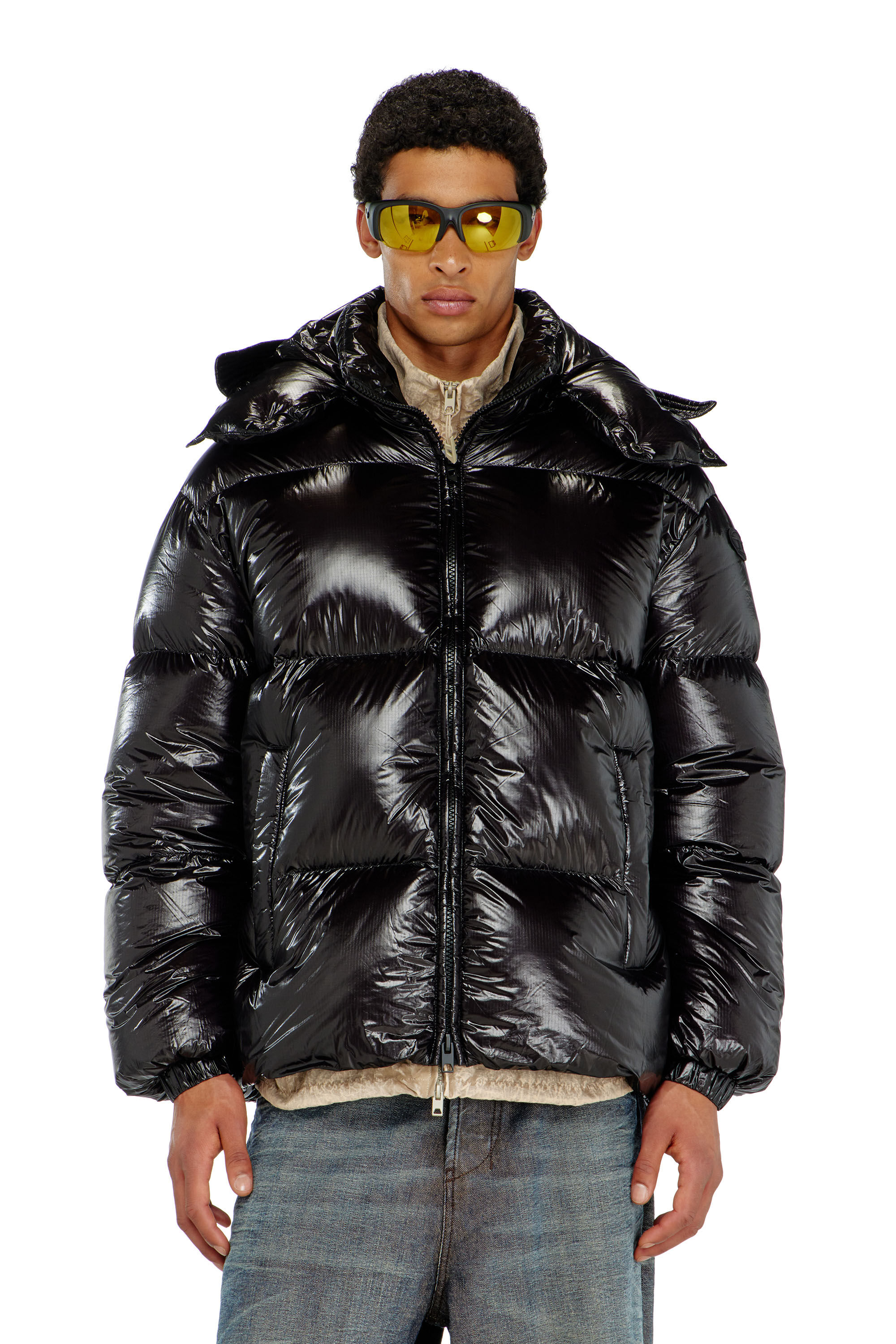 Diesel - W-ROLFYS-WRD-BKCP, Herren Daunen-Steppjacke mit abnehmbarer Kapuze in Schwarz - 3