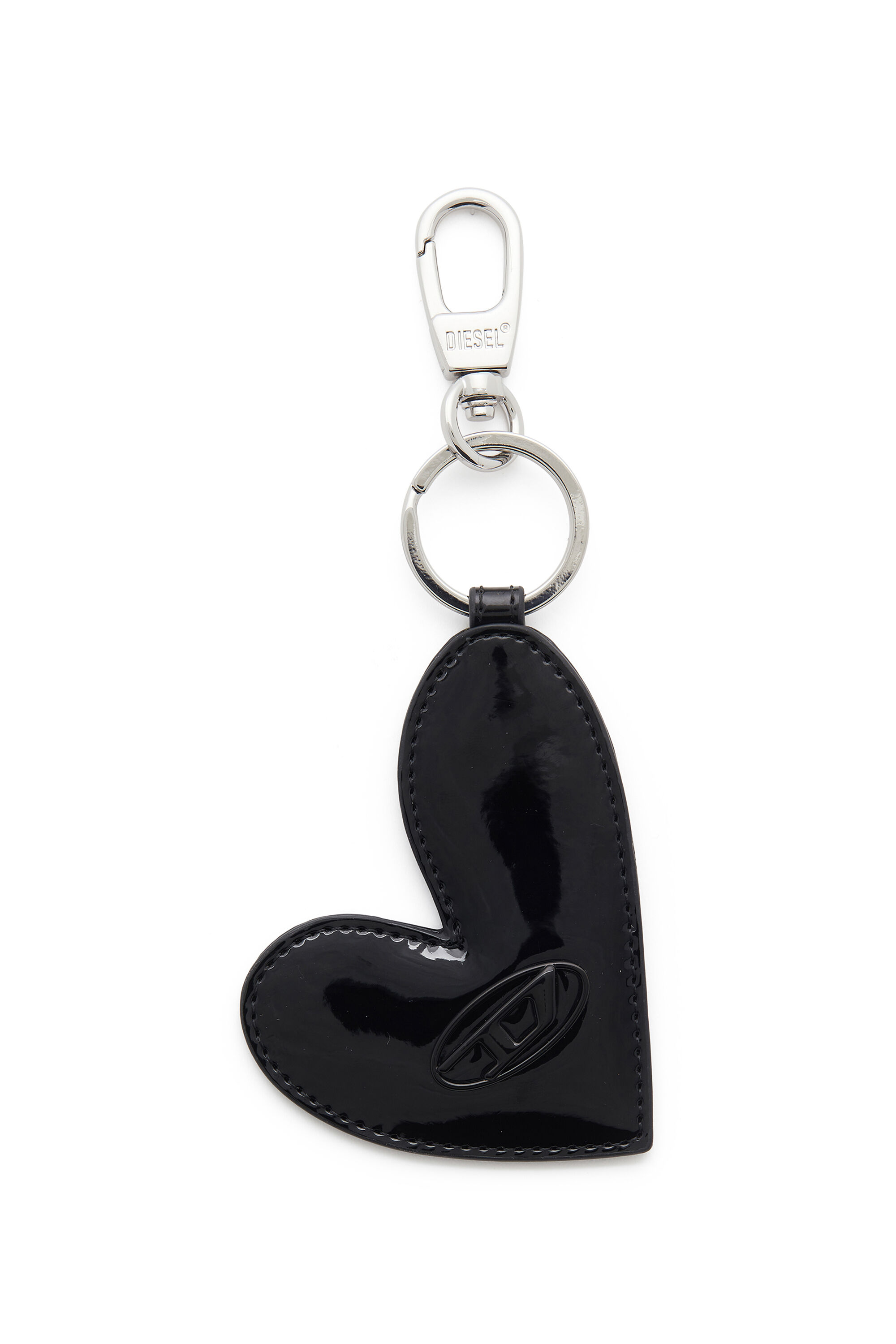 Diesel - PLAY HEART MIRROR, Damen Herzf&ouml;rmiger Anh&auml;nger mit gl&auml;nzendem Finish in Schwarz - 1