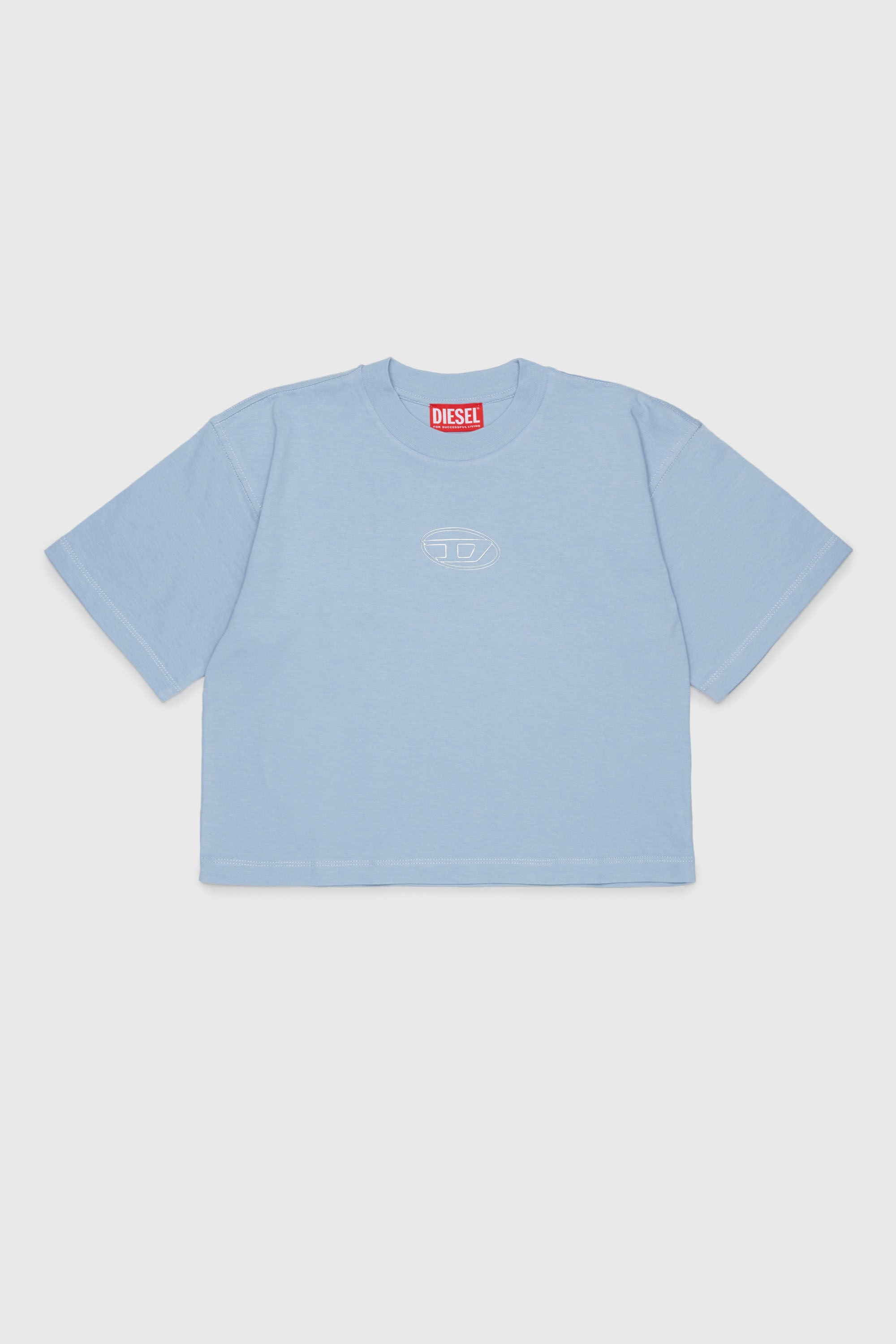 Diesel - TLIXIN, Damen Cropped T-shirt mit Oval D Logo in Hellblau - 1