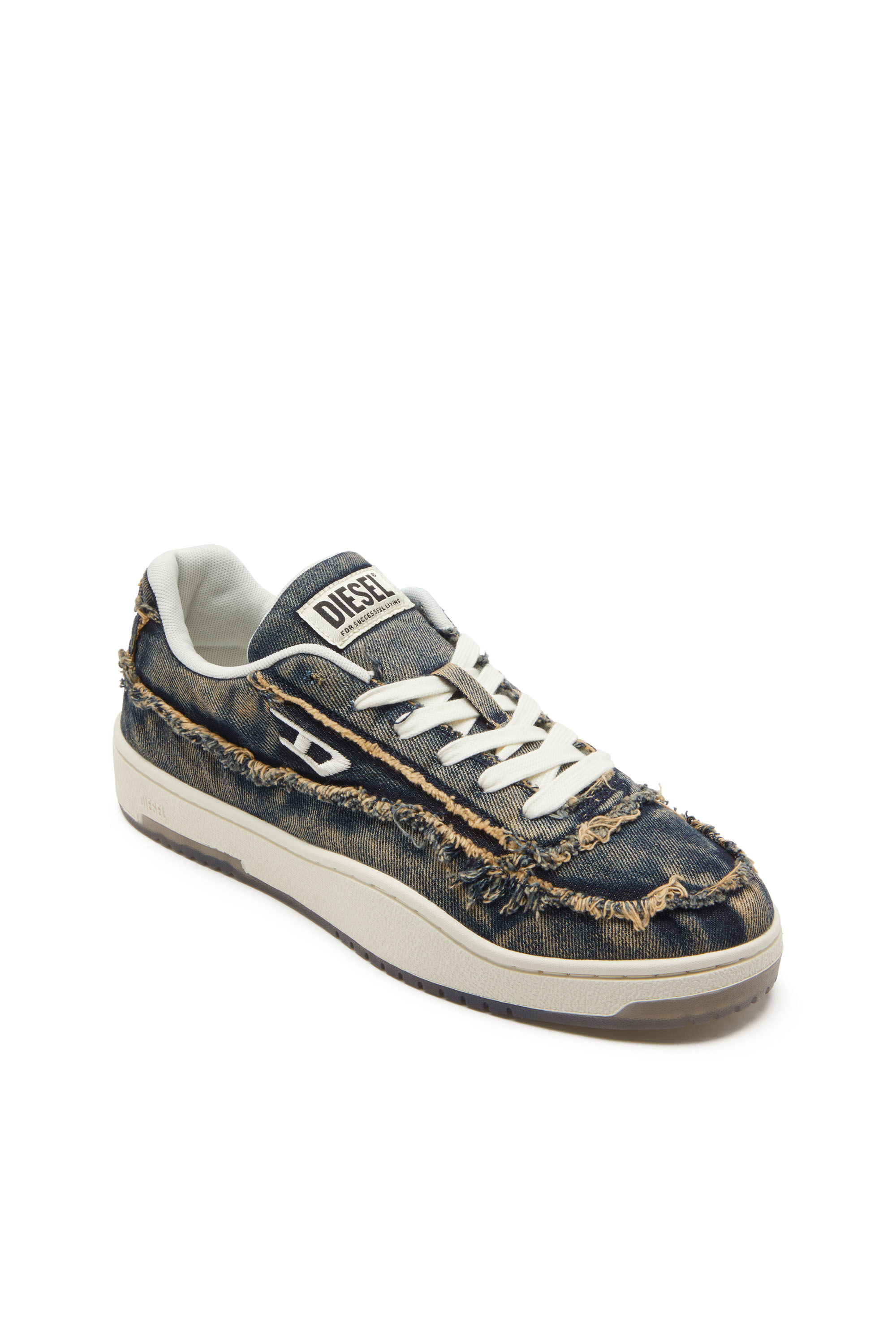 Diesel - S-TRACKER-D LOW, Herren S-Tracker-D-Ausgefranste Sneakers aus Denim mit transparenter Sohle in Blau - 6