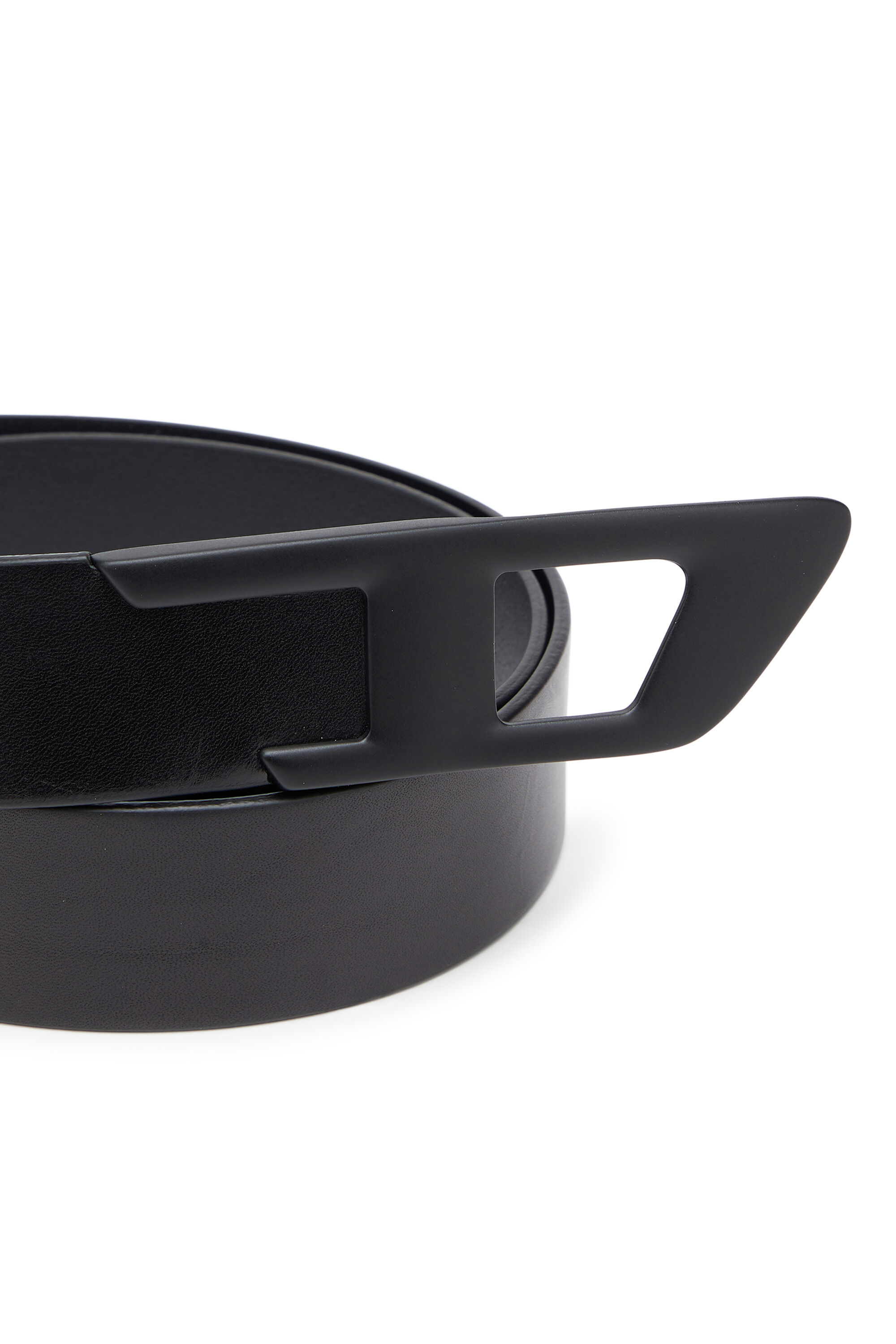 Diesel - B-D LOGO 2.0 40, Unisex 4 cm Lederg&uuml;rtel mit Metallschnalle in D-Form in Schwarz - 3