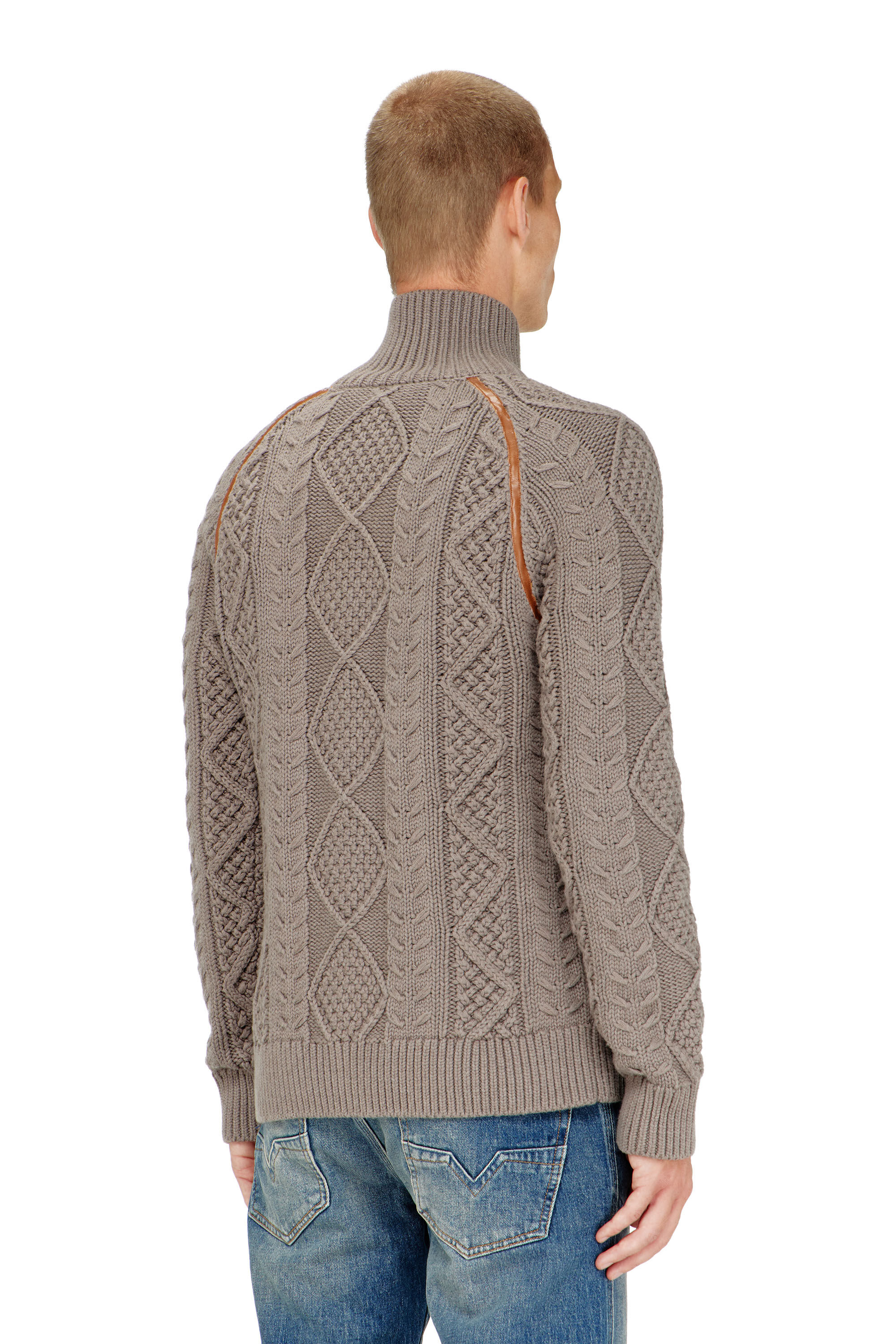 Diesel - K-INOKI, Herren Zip-Cardigan aus Zopfmusterstrick in null - 4