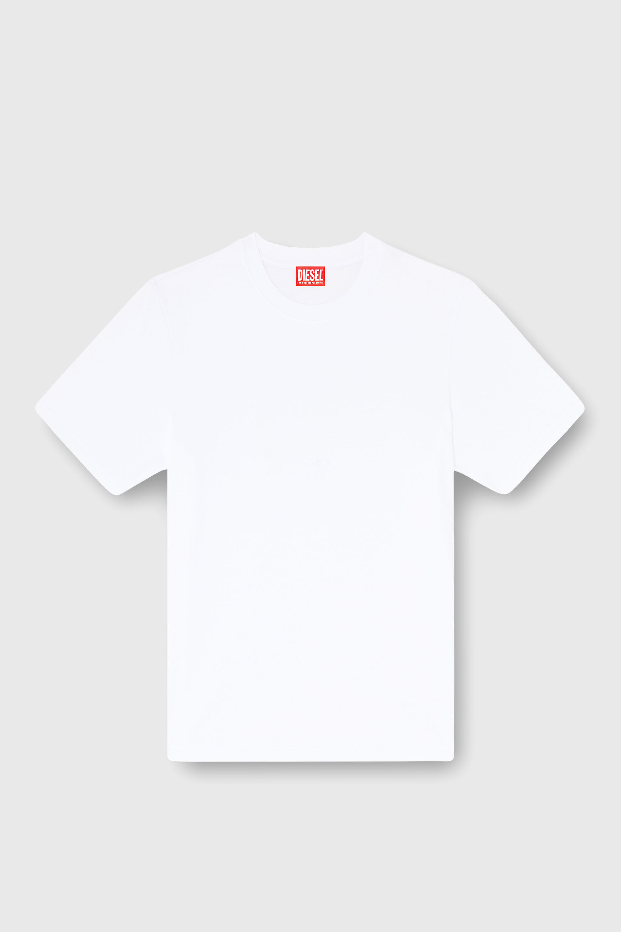 Diesel - T-ADJUST-AA2, Herren T-Shirt aus Baumwoll-Interlock mit Logo-Stickerei in Wei&szlig; - 2