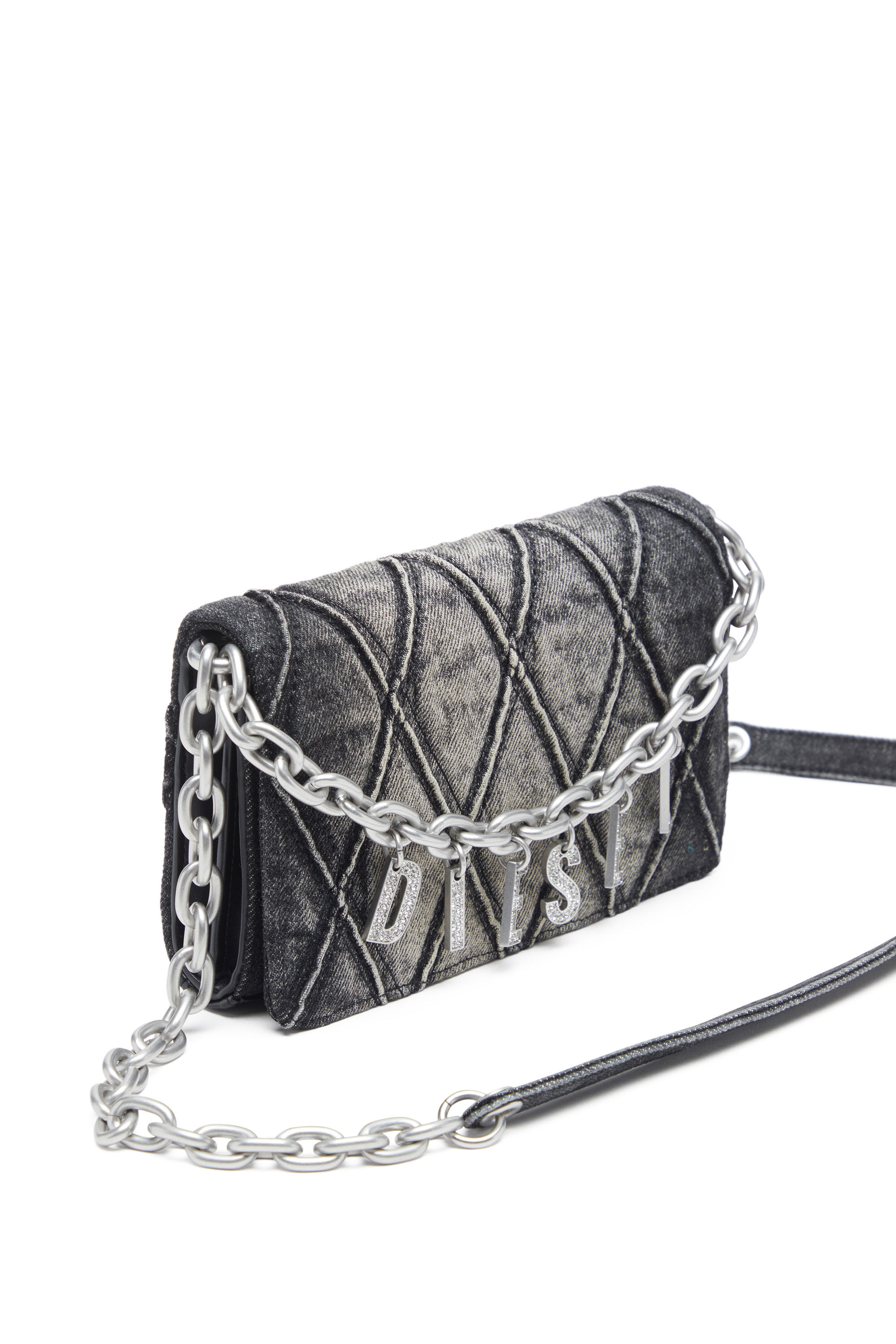 Women's Wallet purse in argyle quilted denim | Black | Diesel