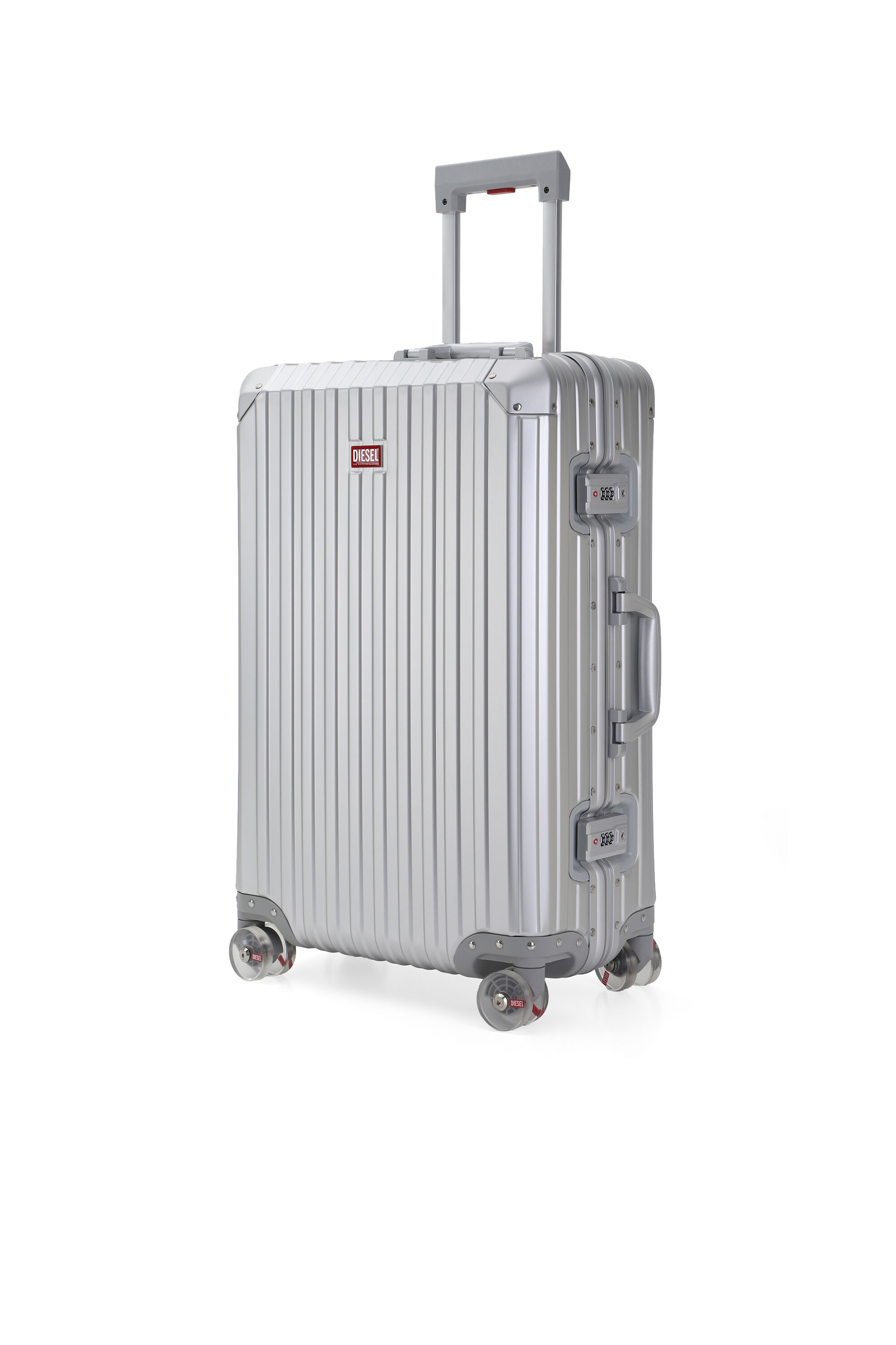 Diesel - DIESEL ALUMINUM TROLLEY- DSL002, Unisex Koffer aus Aluminium Gr&ouml;&szlig;e M in Silber - 5