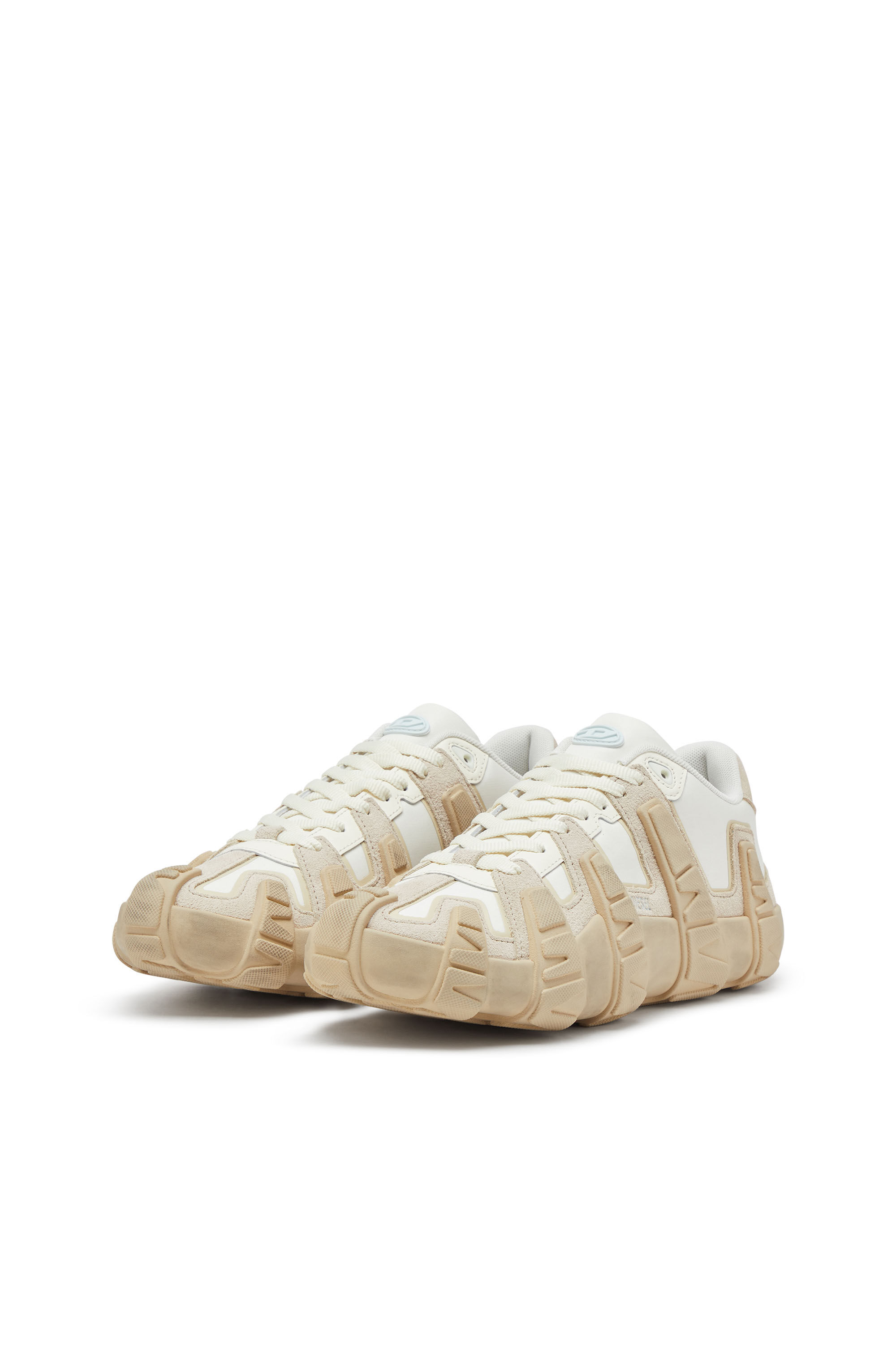 Diesel - S-D-GRIFFE LOW, Herren S-D-Griffe - Turnschuhe aus Nylon in Weiss/Beige - 9