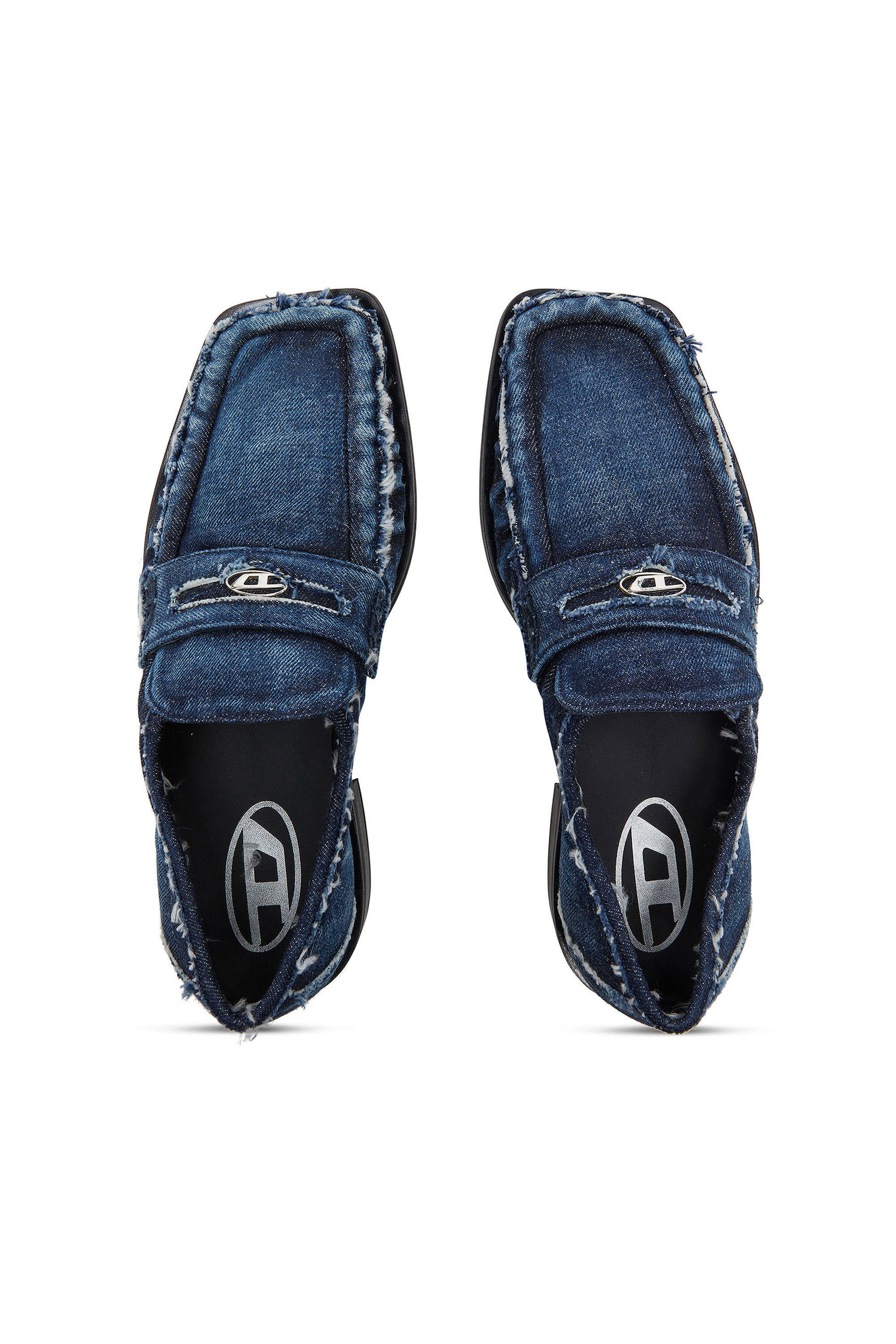Diesel - D-AMBER LOAFER, Herren D-Amber - Penny Loafer aus ausgefranstem Denim in Blau - 5
