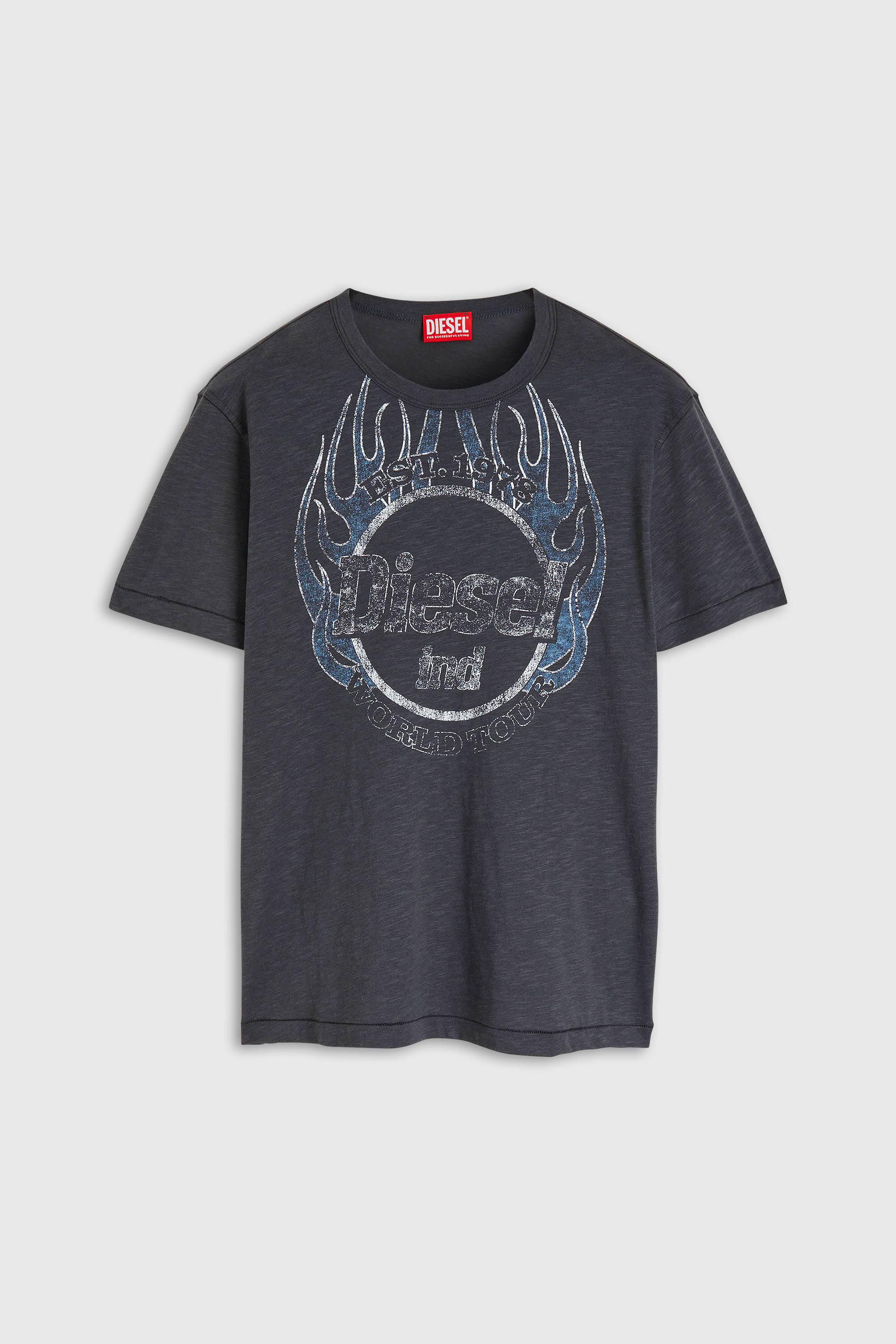 Diesel - T-NOTS, Herren T-Shirt aus Slub-Jersey mit Crack-Print in null - 4