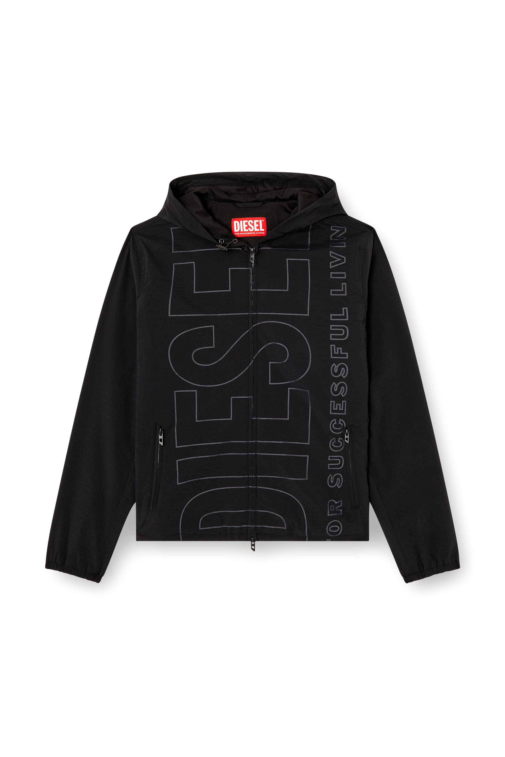 Diesel - J-ANDREW, Herren Jacke aus Nylon mit Umriss-Logo in Schwarz - 5