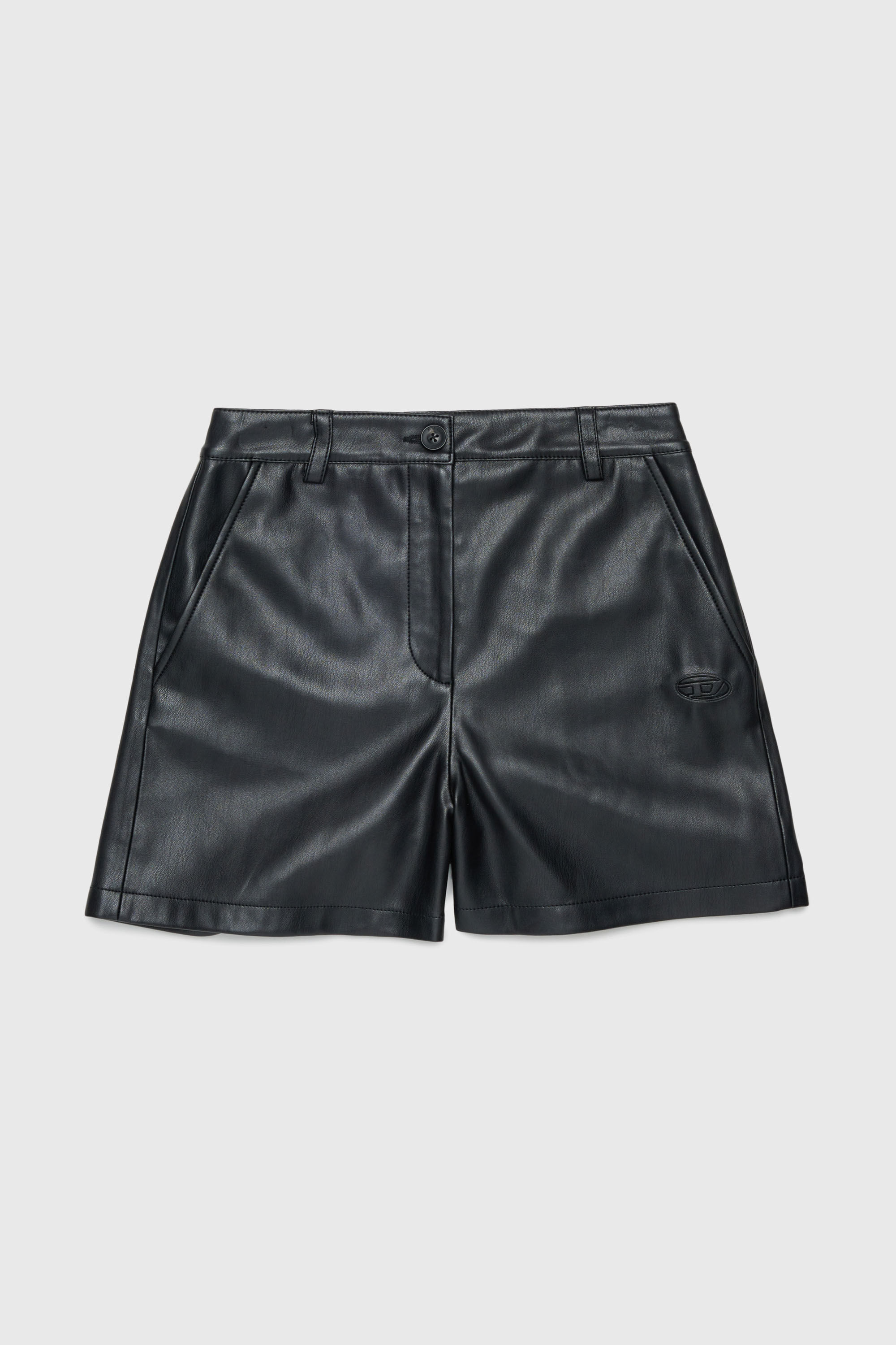 Diesel - PJENNY, Damen Shorts aus beschichtetem Gewebe in Schwarz - 1