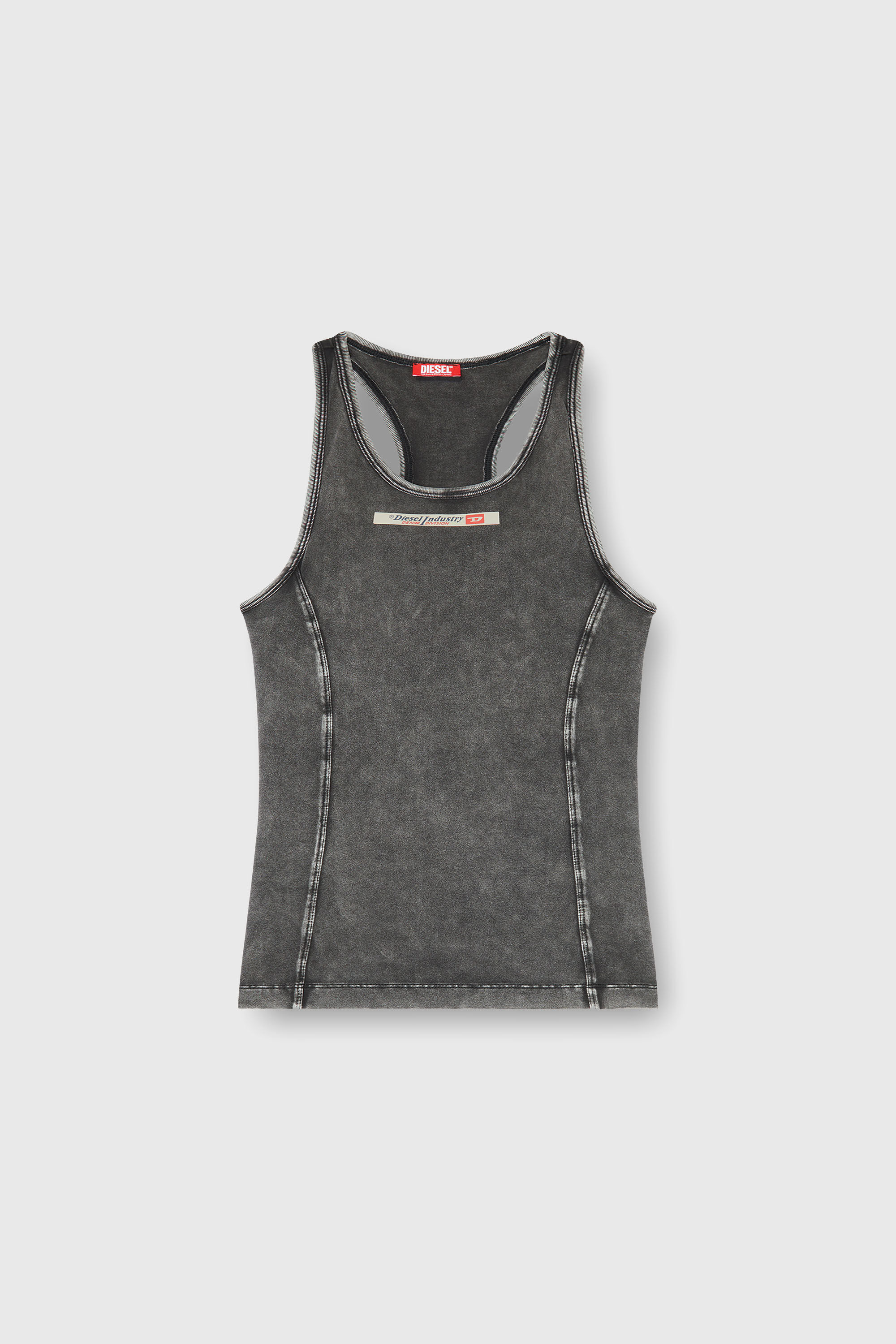 Diesel - IRENE-DNM, Damen Tanktop aus Baumwolle in Dunkelgrau - 2