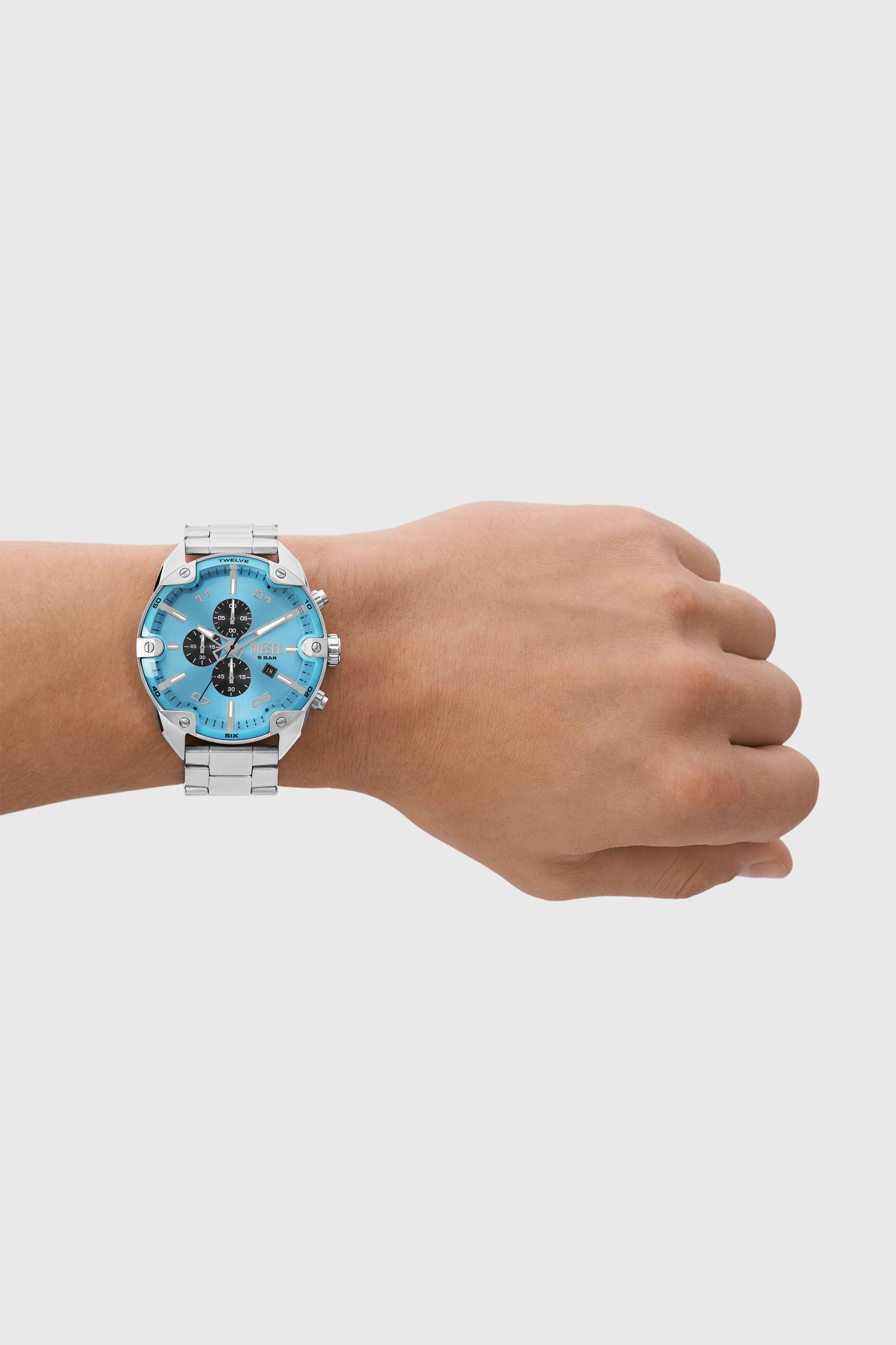 Diesel - DZ4655, Herren Spiked Chronograph Edelstahl in Silber - 4