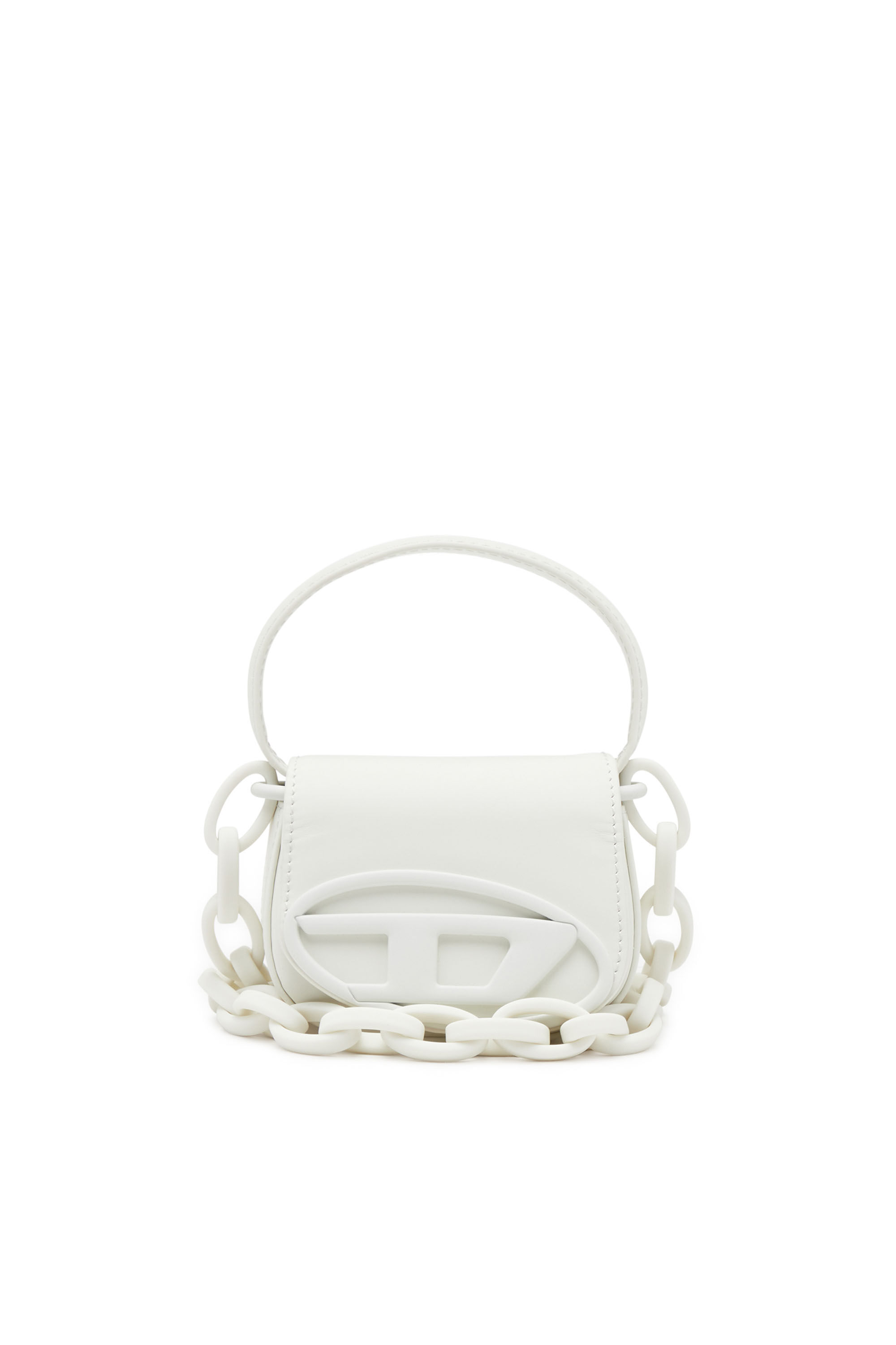 Damen 1DR Xs Ikonische Mini Tasche aus mattem Leder Weiss Diesel