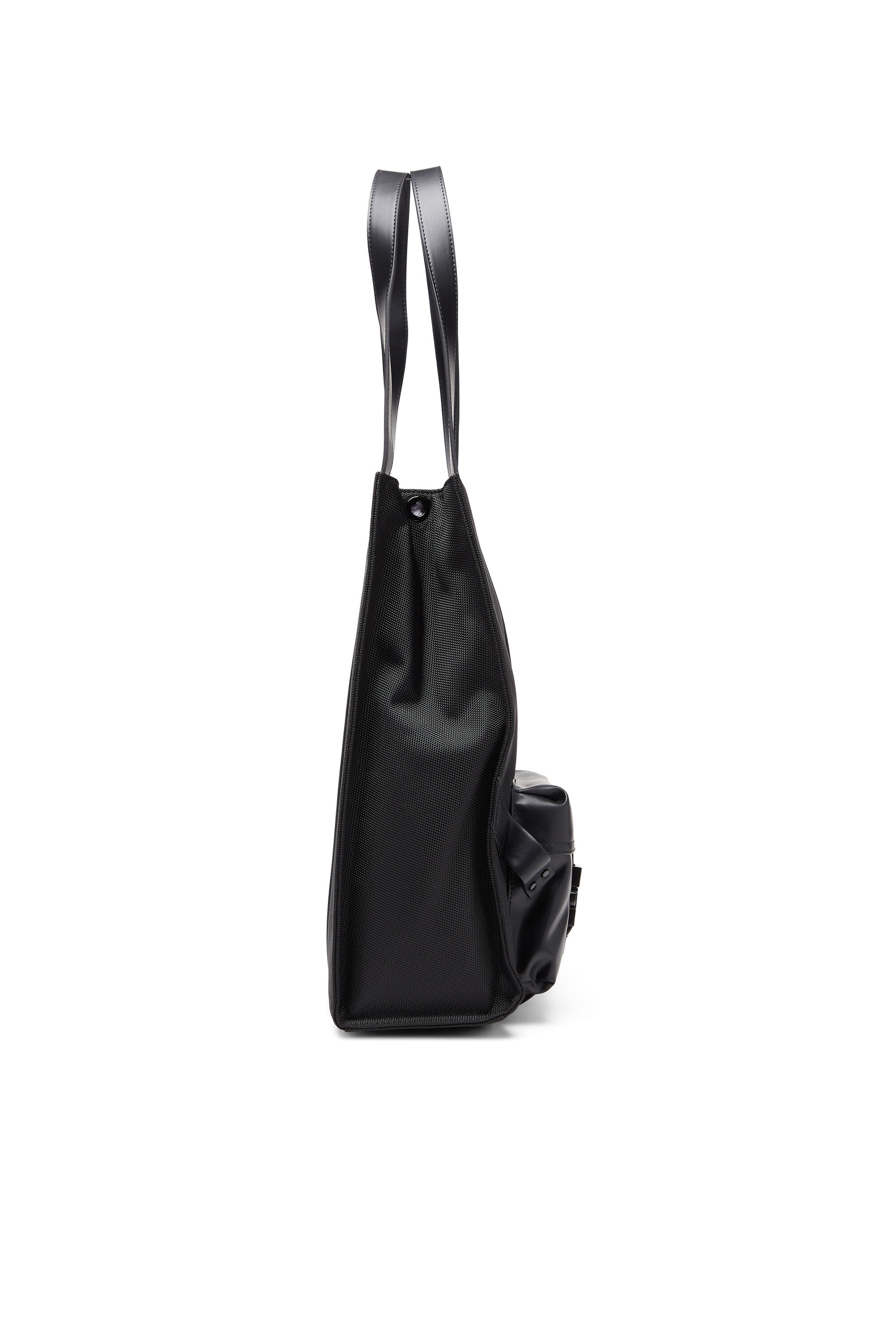 Diesel - MULTI-PKTS TOTE X, Unisex Multi-Pkts - Einkaufstasche mit Klappentasche und zip in Schwarz - 4