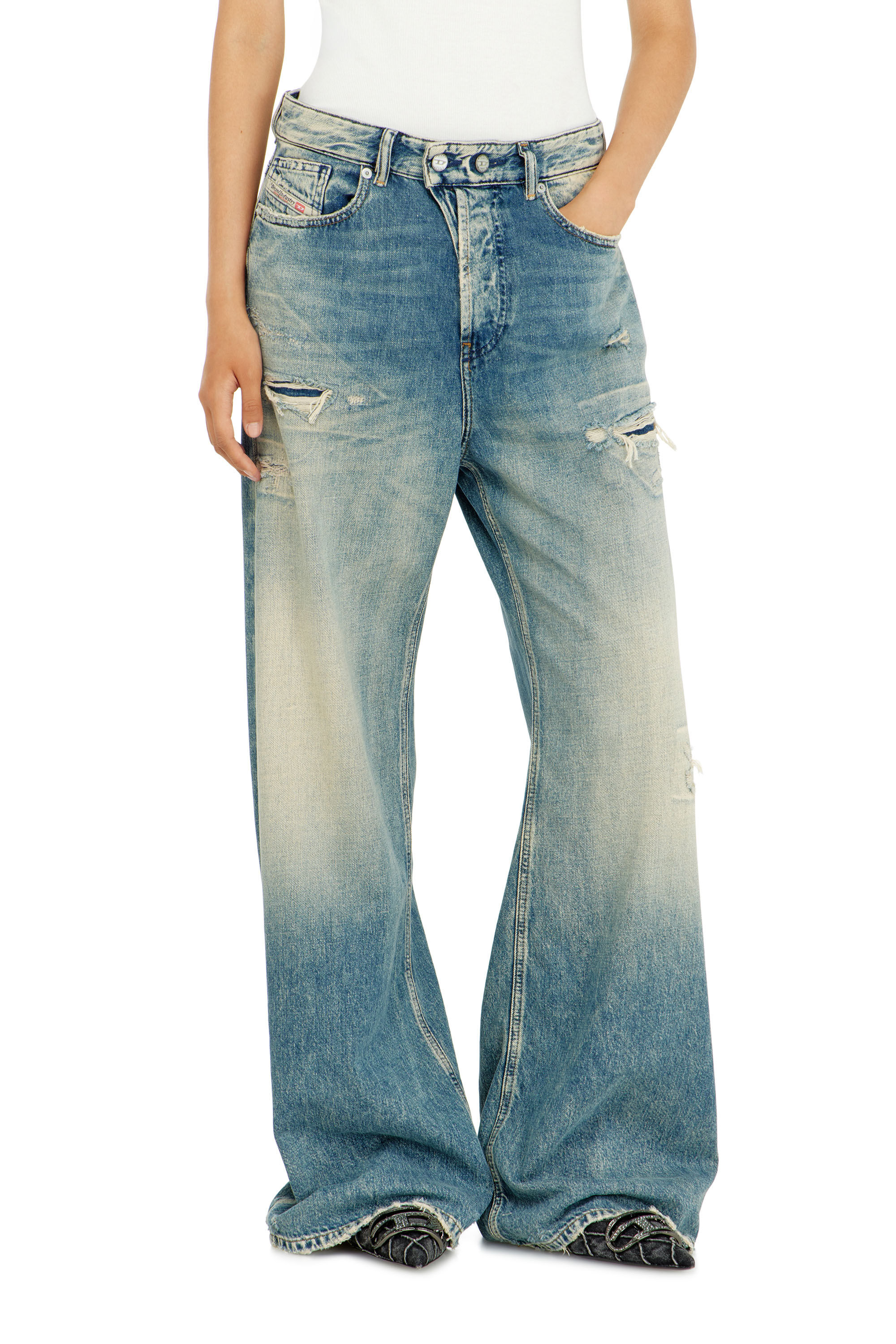 Diesel - Damen Relaxed Jeans 1996 D-Sire 09P62, Mittelblau - 4
