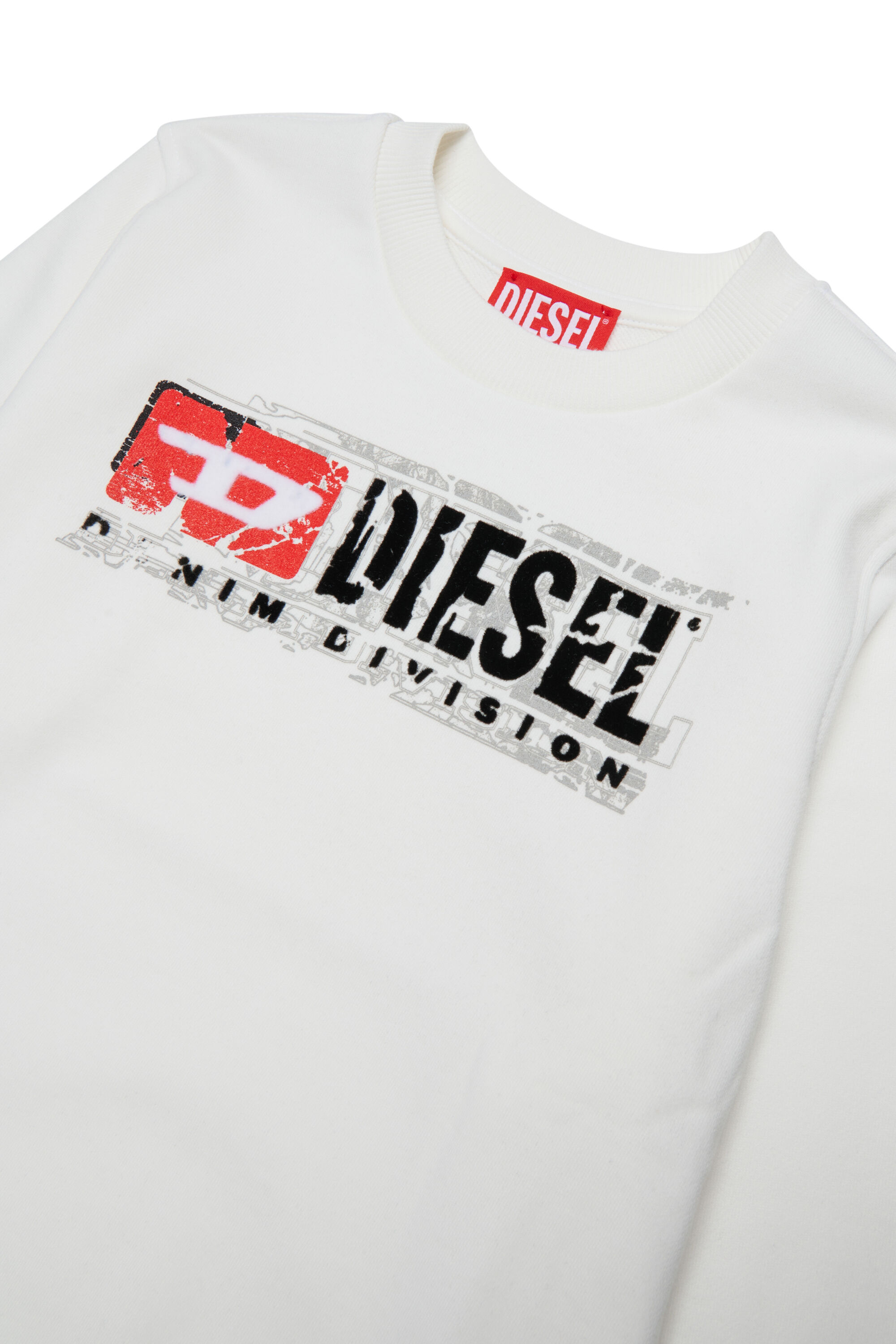 Diesel - SLOMIX, Herren Sweatshirt mit logo im distressed-look in Wei&szlig; - 3